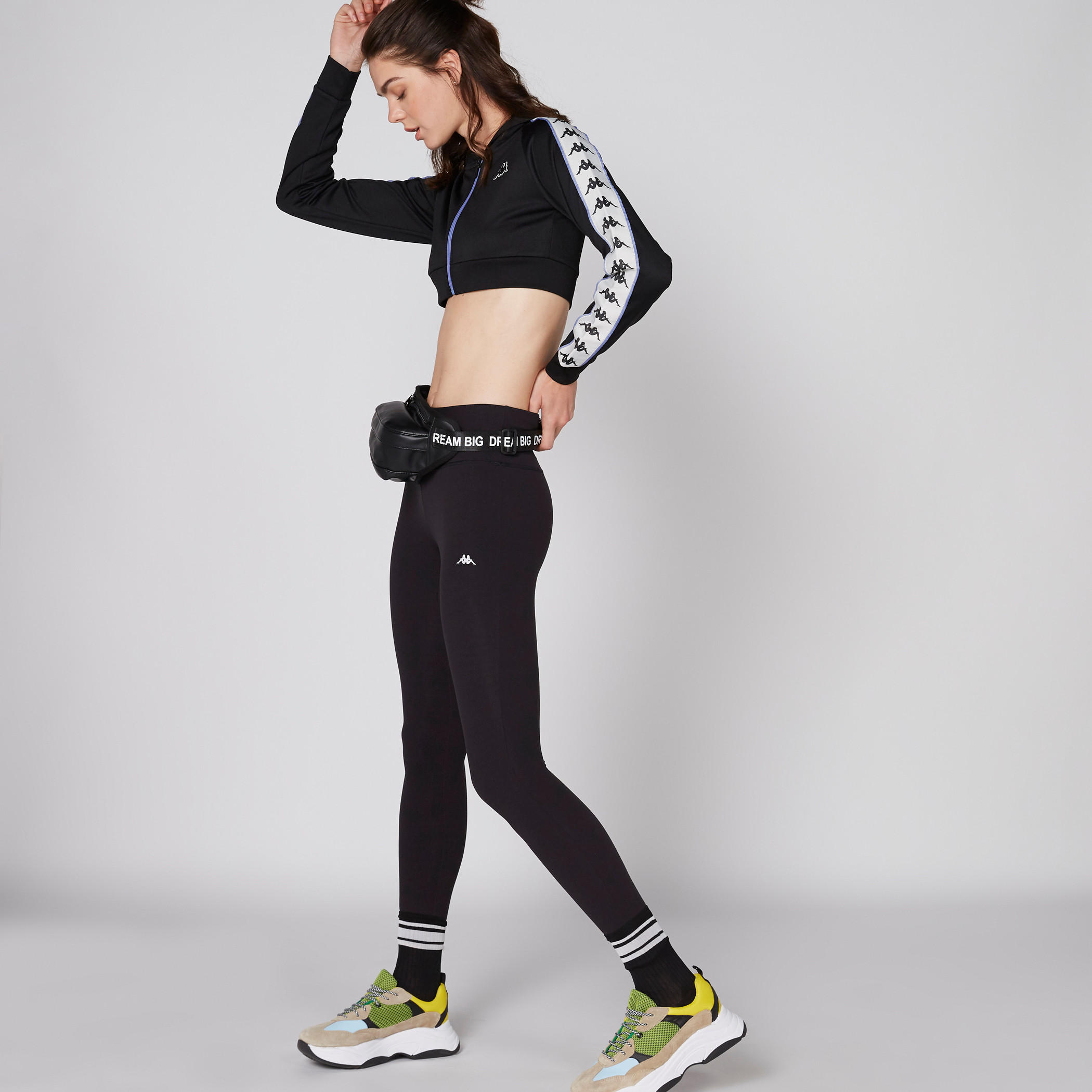 بنطال طويل بخصر مطّاطي من كابا-women-clothing-bottoms-leggings-image-1