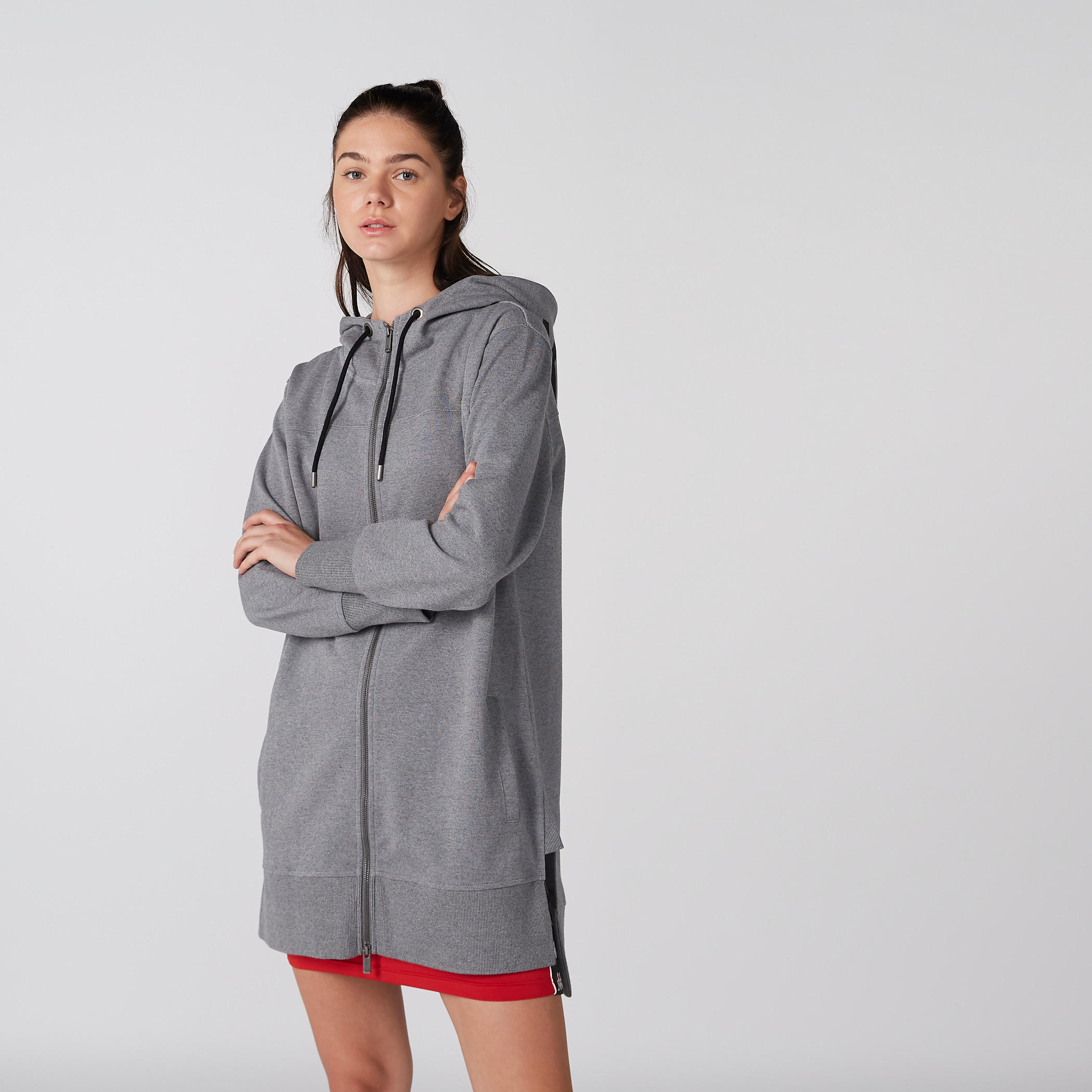 سويت شيرت طويل بقبعة وأكمام طويلة وطبعات من كابا-women-clothing-dresses-image-1