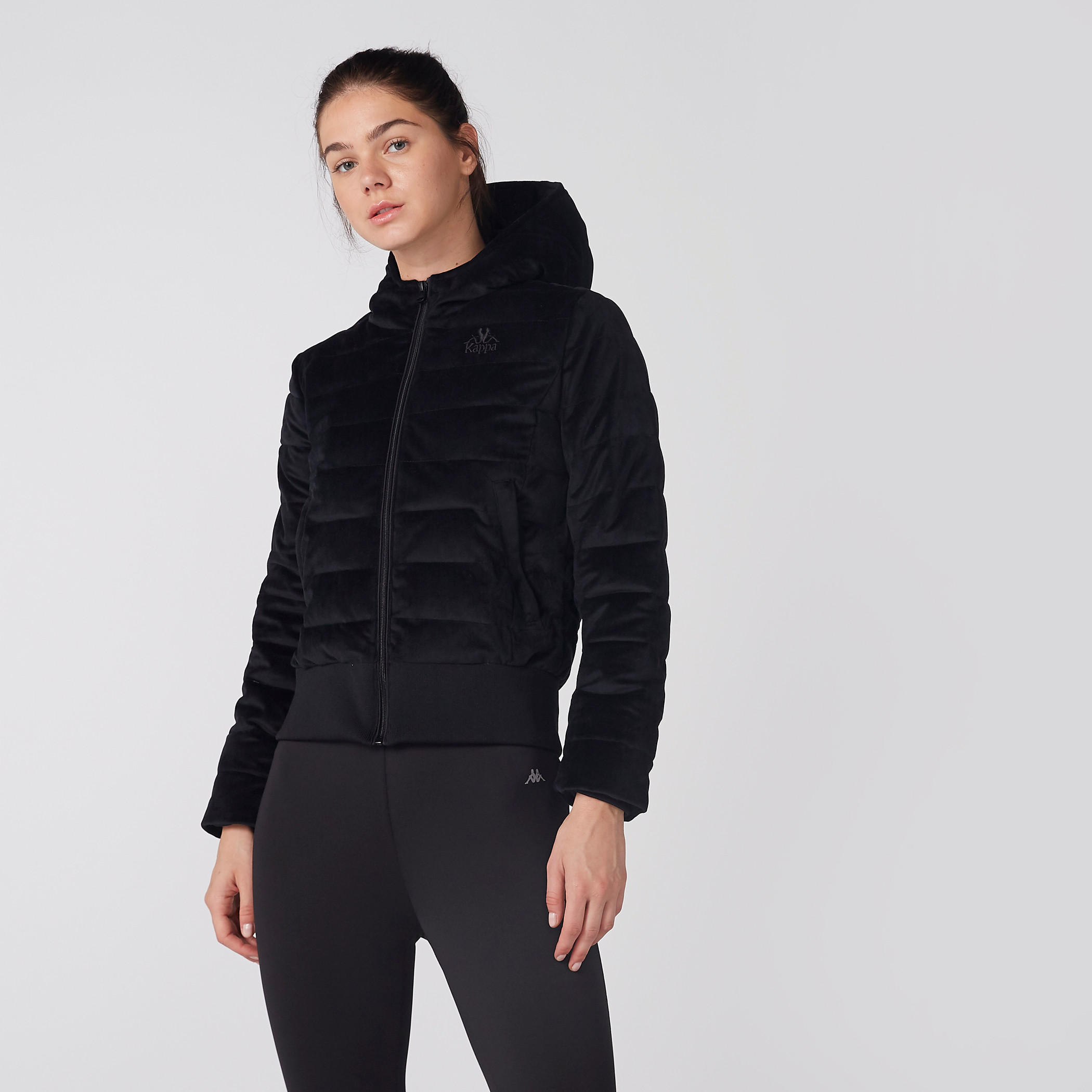 جاكيت مبطّن بقبعة وأكمام طويلة وسحّاب إغلاق من كابا-women-clothing-sportswearandactivewear-coatsandjackets-jackets-image-1