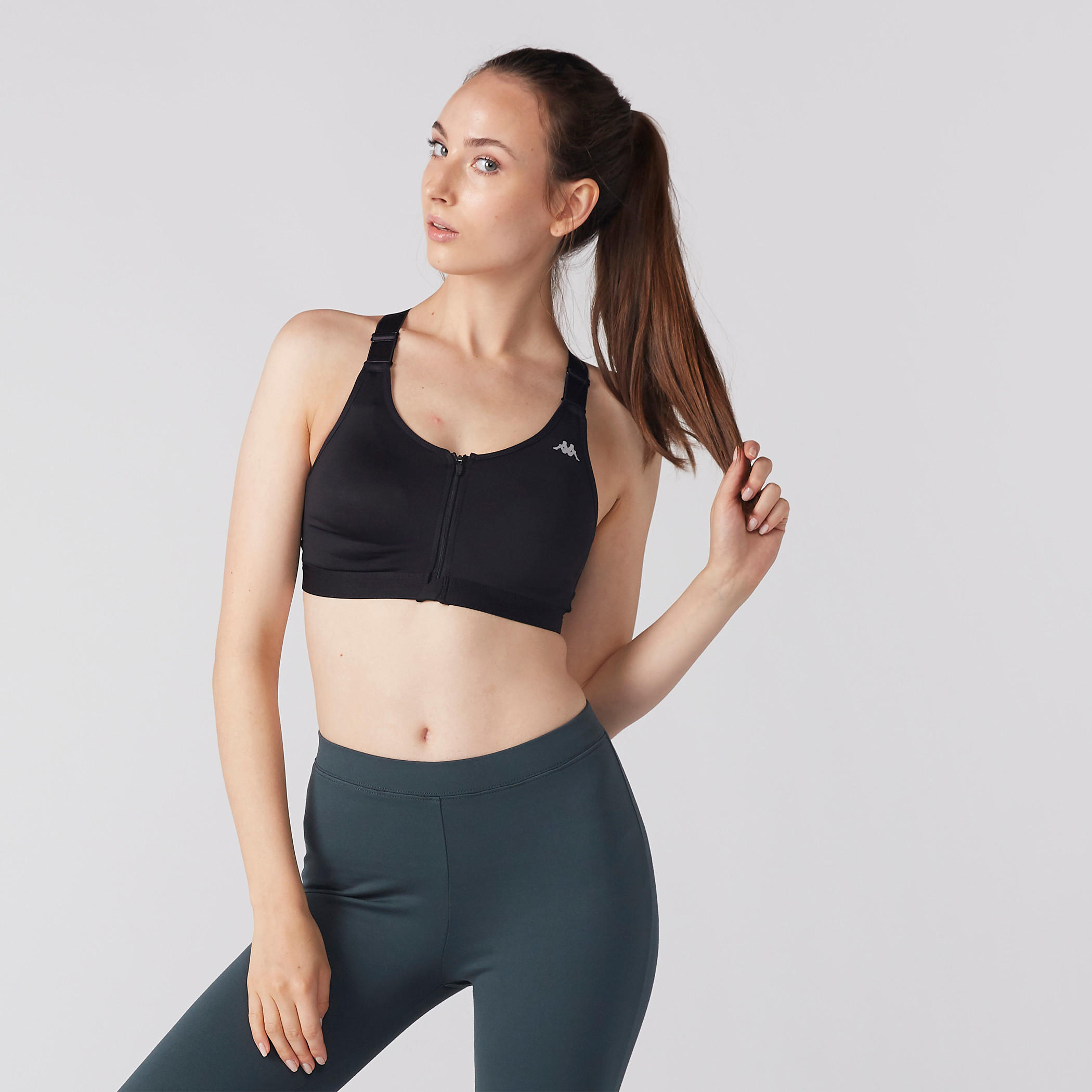 صدرية رياضية بتفاصيل سحّاب وظهر متقاطع من كابا-sports-women-clothing-sportsbras-image-1