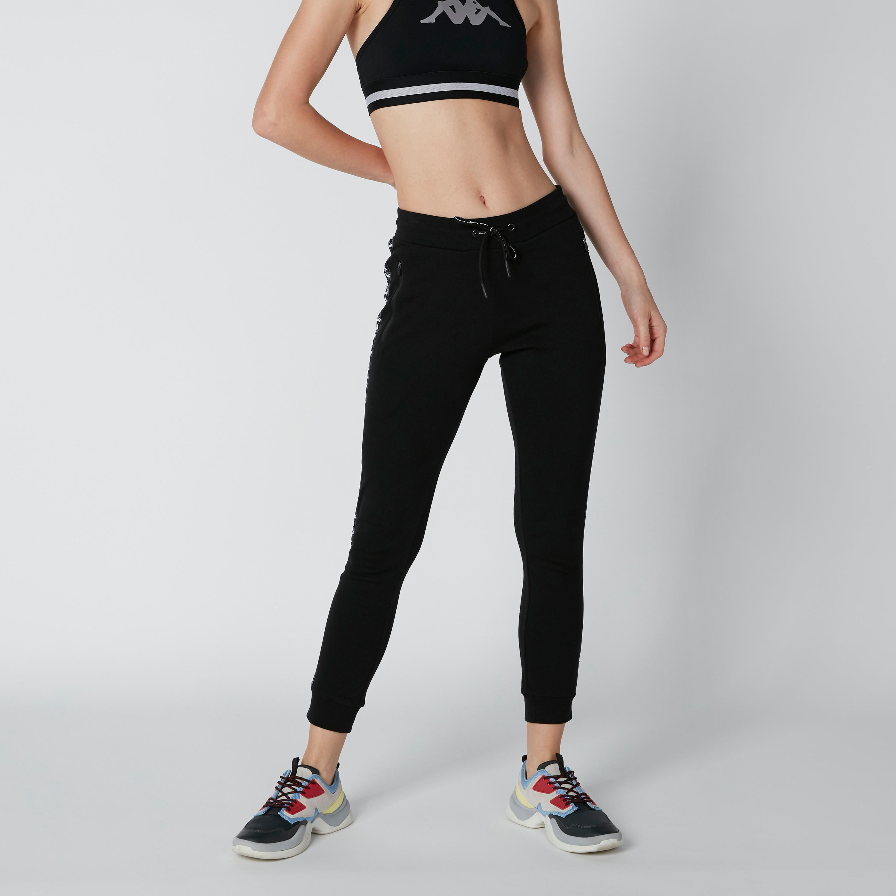 بنطال رياضي بسحّاب وشريطة بطبعات من كابا-women-clothing-sportswearandactivewear-bottoms-image-1