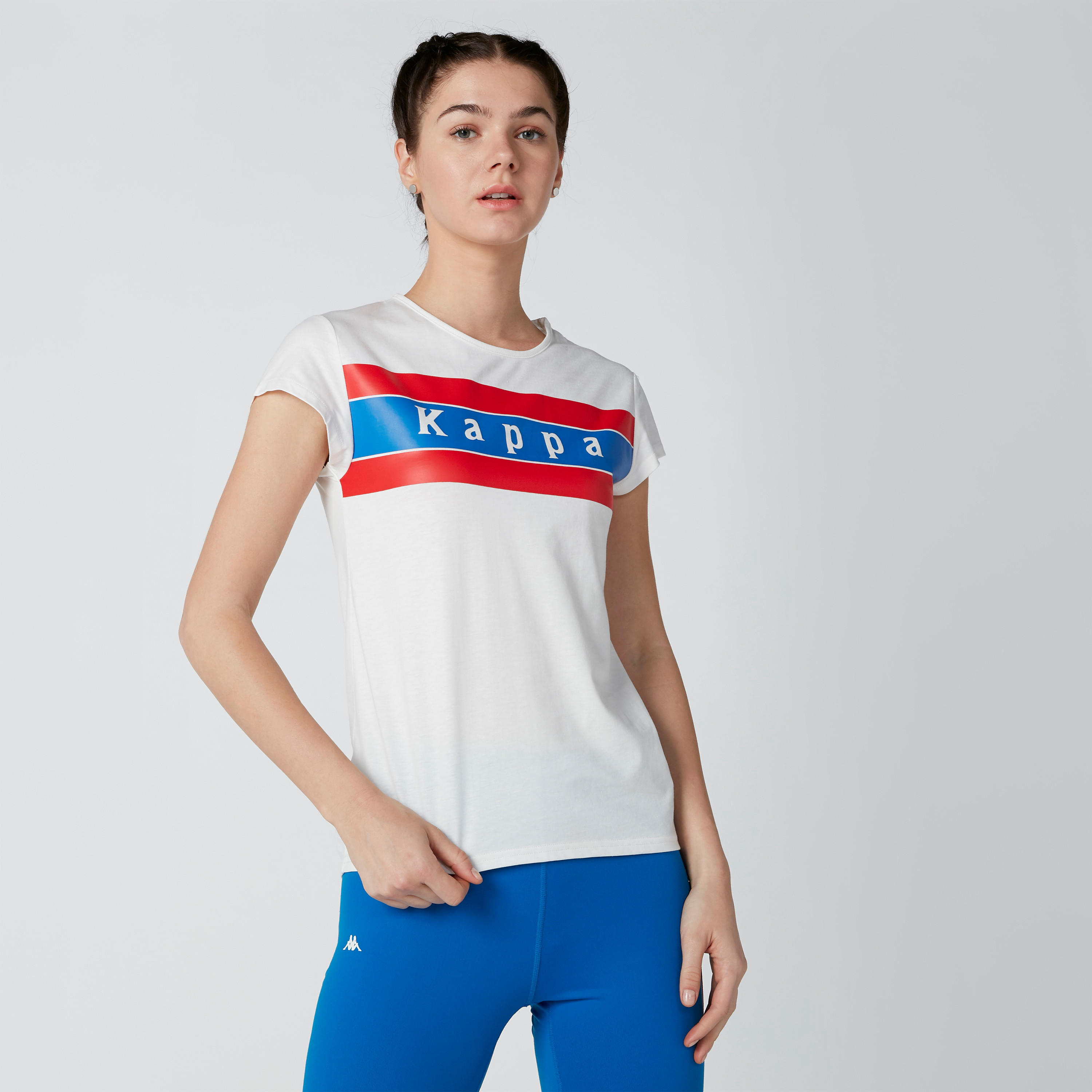 تيشيرت بياقة مستديرة وأكمام قصيرة وطبعات من كابا-women-clothing-sportswearandactivewear-tshirtsandvests-image-1