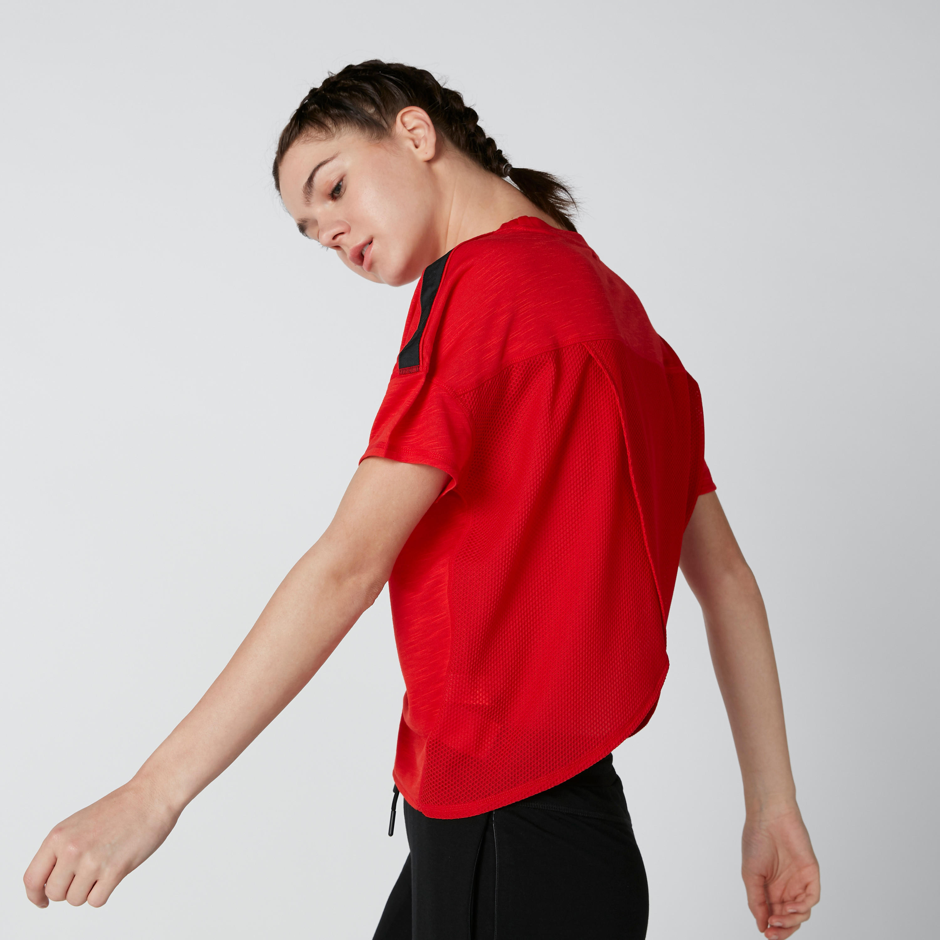 Kappa T-shirt with Asymmetric Hem and Drop Shoulder Sleeves-women-clothing-sportswearandactivewear-tshirtsandvests-image-4