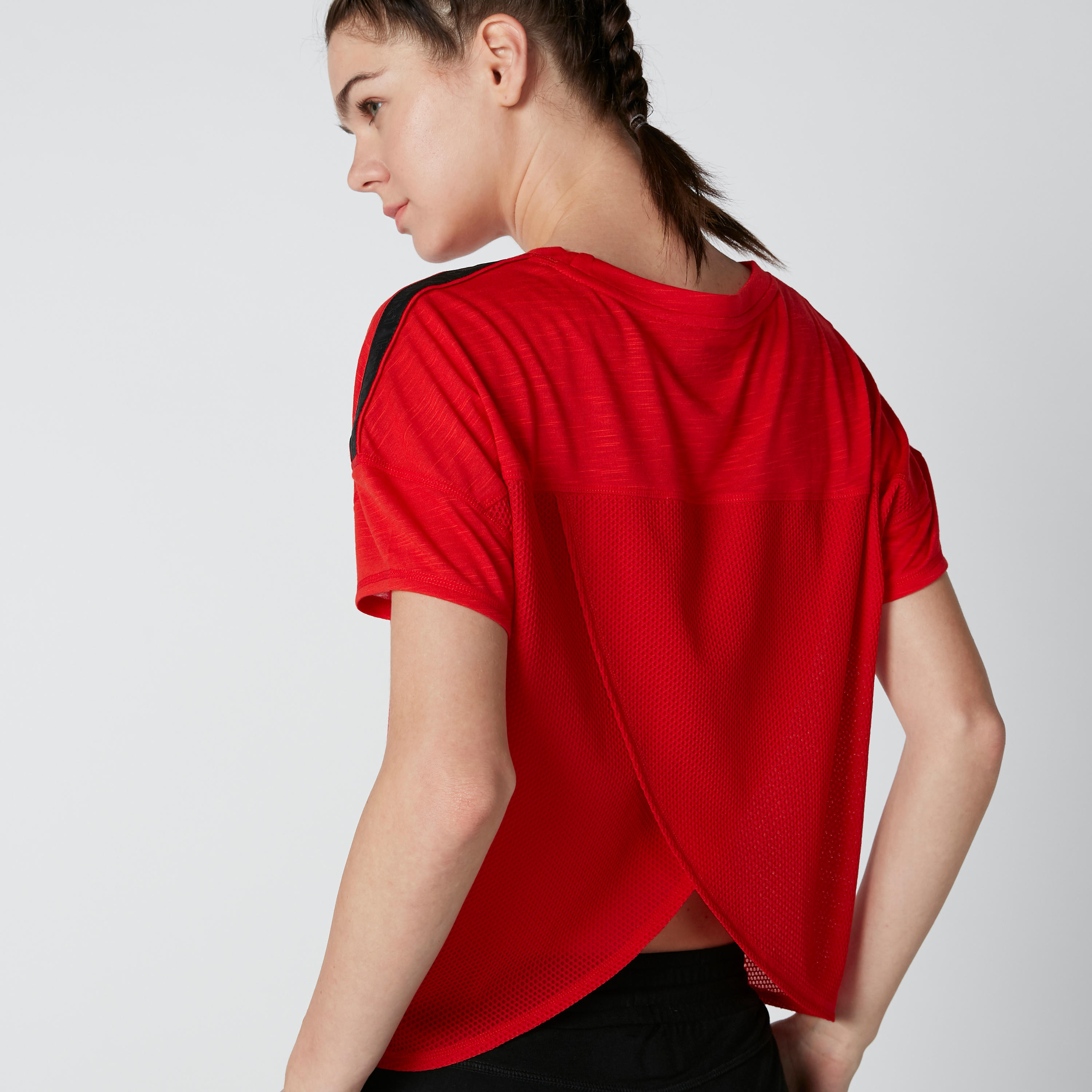 Kappa T-shirt with Asymmetric Hem and Drop Shoulder Sleeves-women-clothing-sportswearandactivewear-tshirtsandvests-image-5
