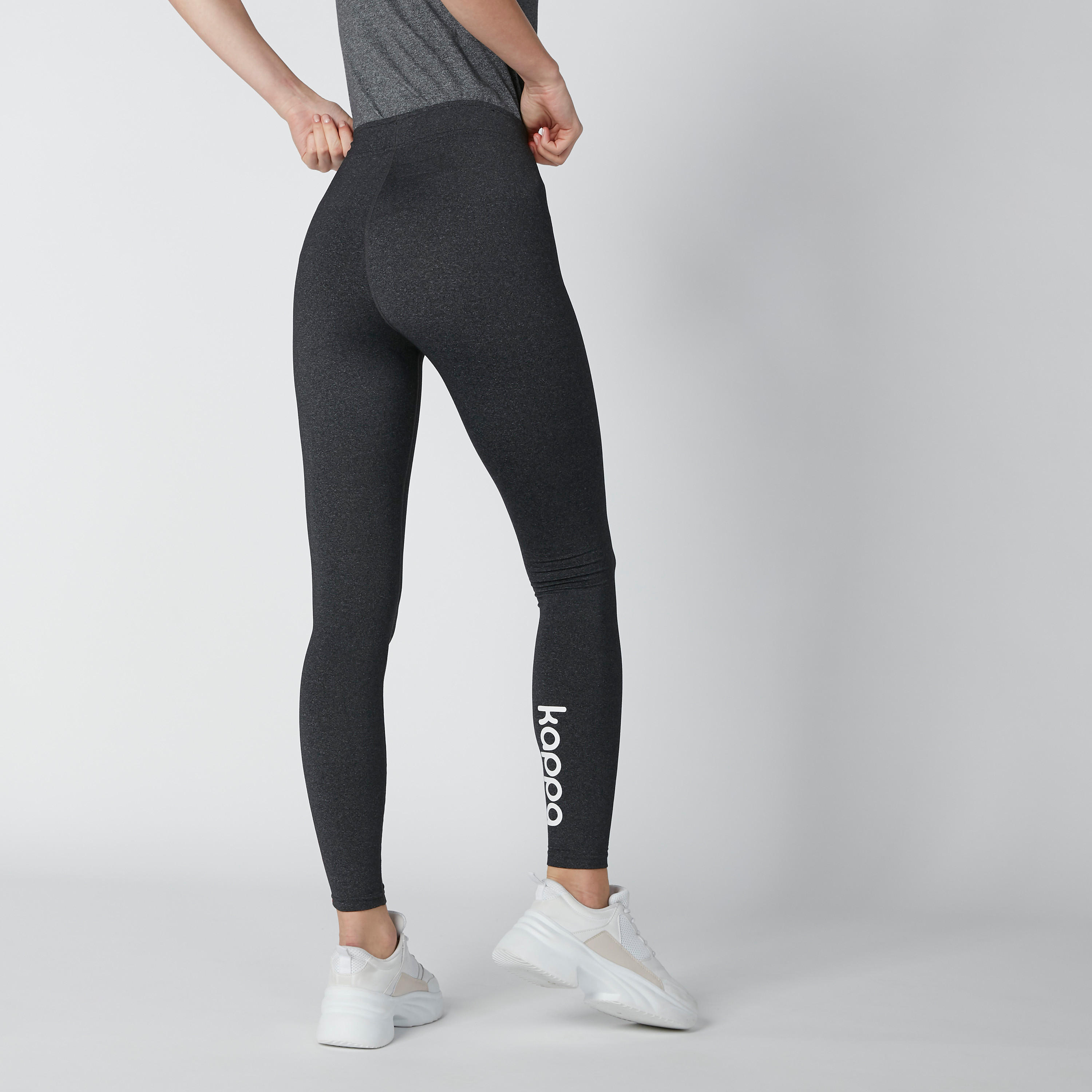 بنطال طويل سليم فيت بخصر متوسط الارتفاع بشريطة وطبعات من كابا-women-clothing-bottoms-leggings-image-3