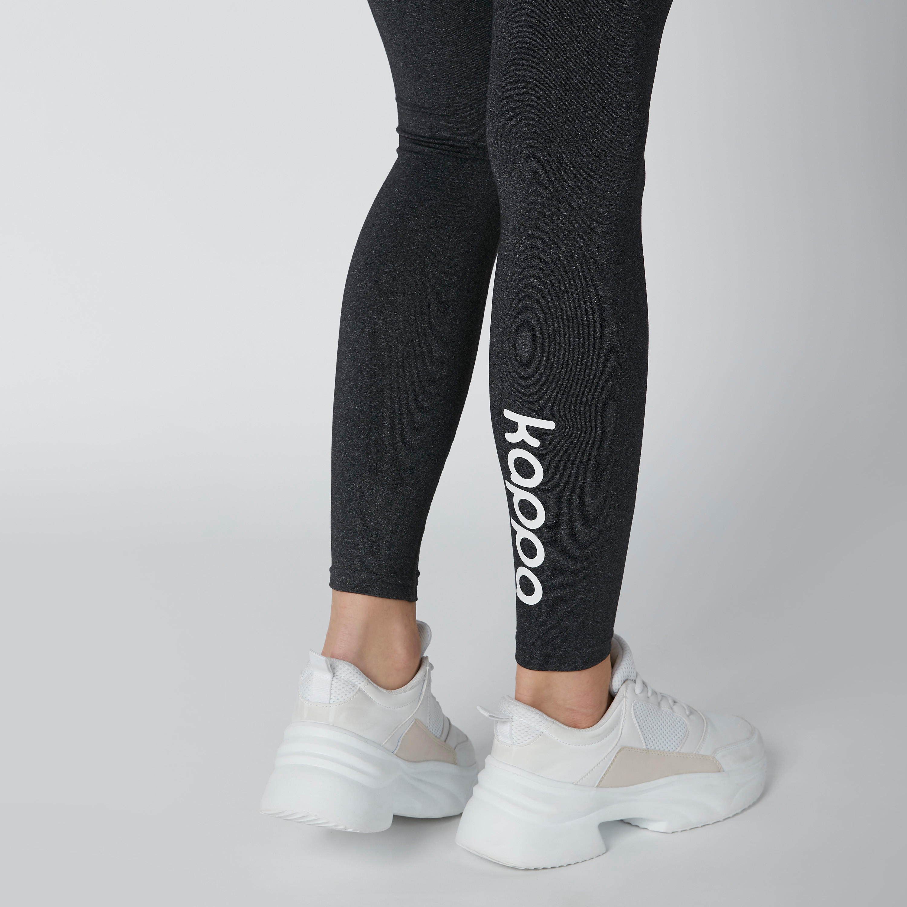بنطال طويل سليم فيت بخصر متوسط الارتفاع بشريطة وطبعات من كابا-women-clothing-bottoms-leggings-image-5