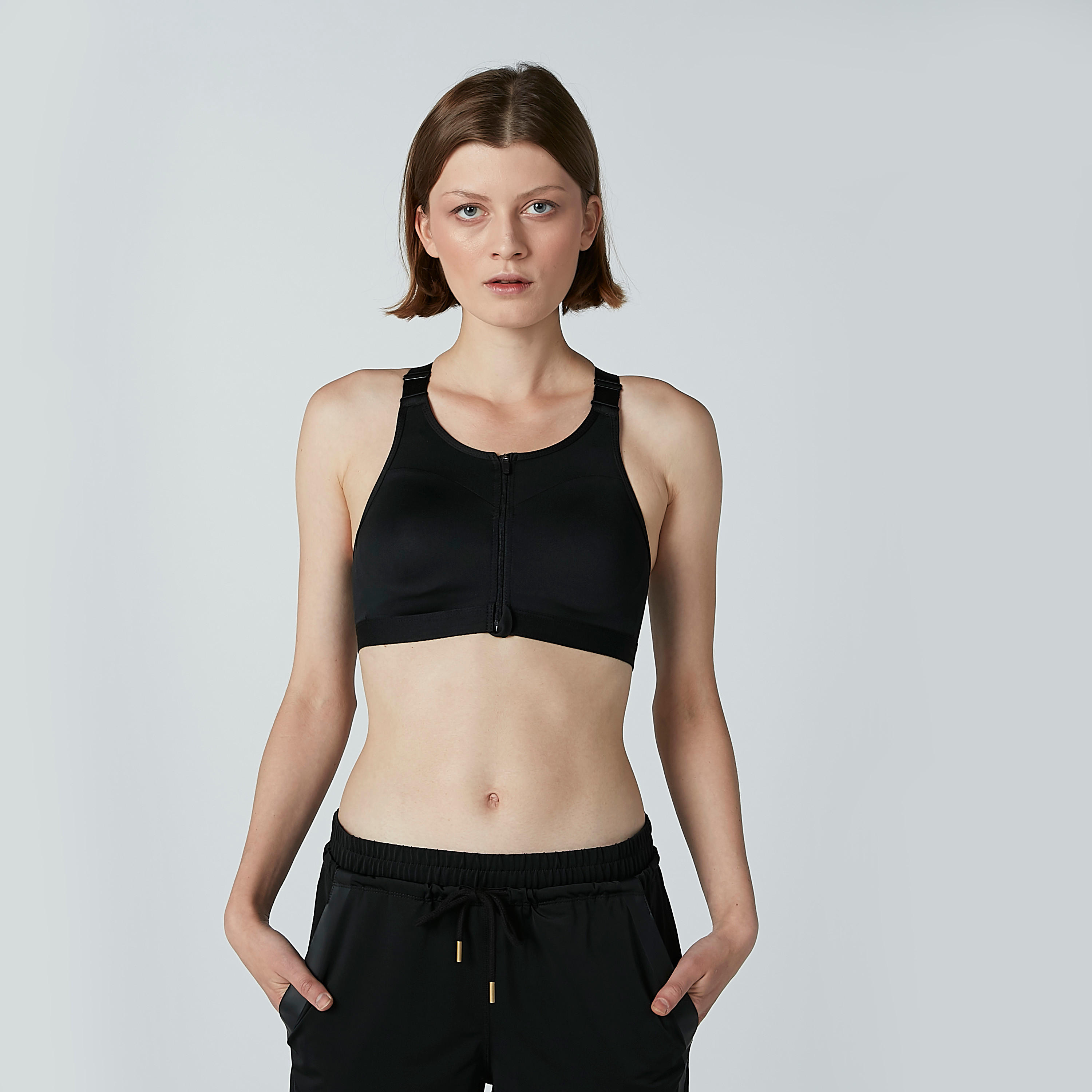 صدرية رياضية بظهر ريسر وسحّاب إغلاق من كابا-sports-women-clothing-sportsbras-image-1