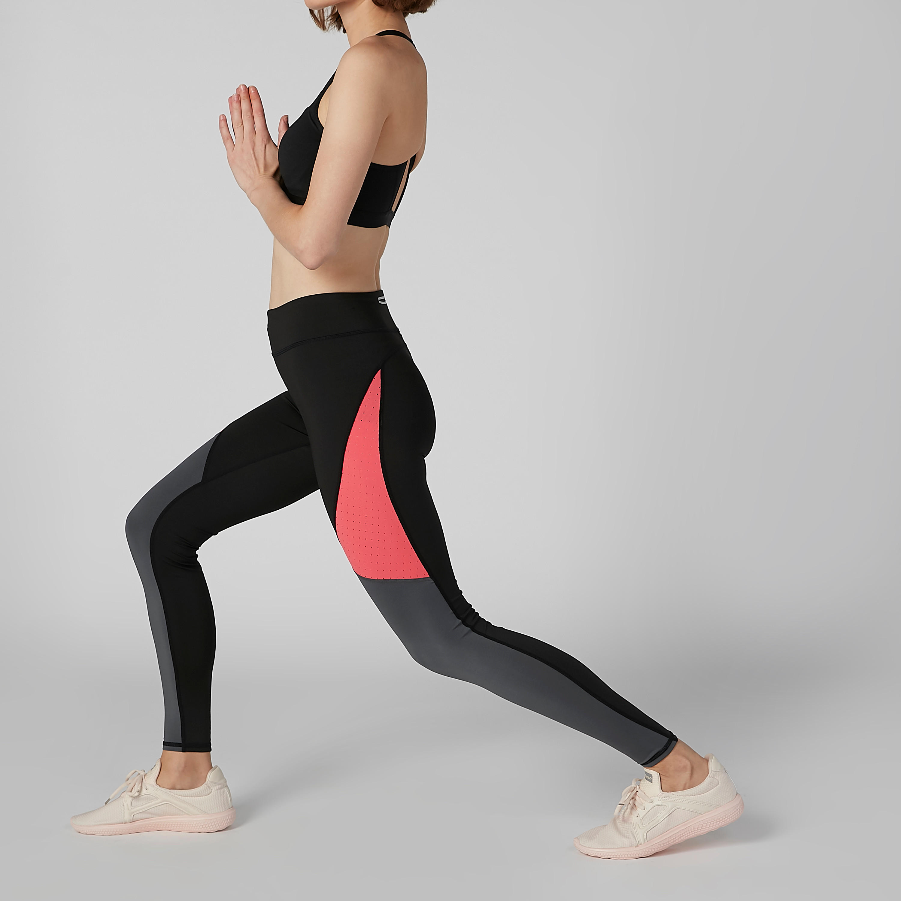 High Waisted with Mesh Cut and Sew Leggings-women-clothing-bottoms-leggings-image-1