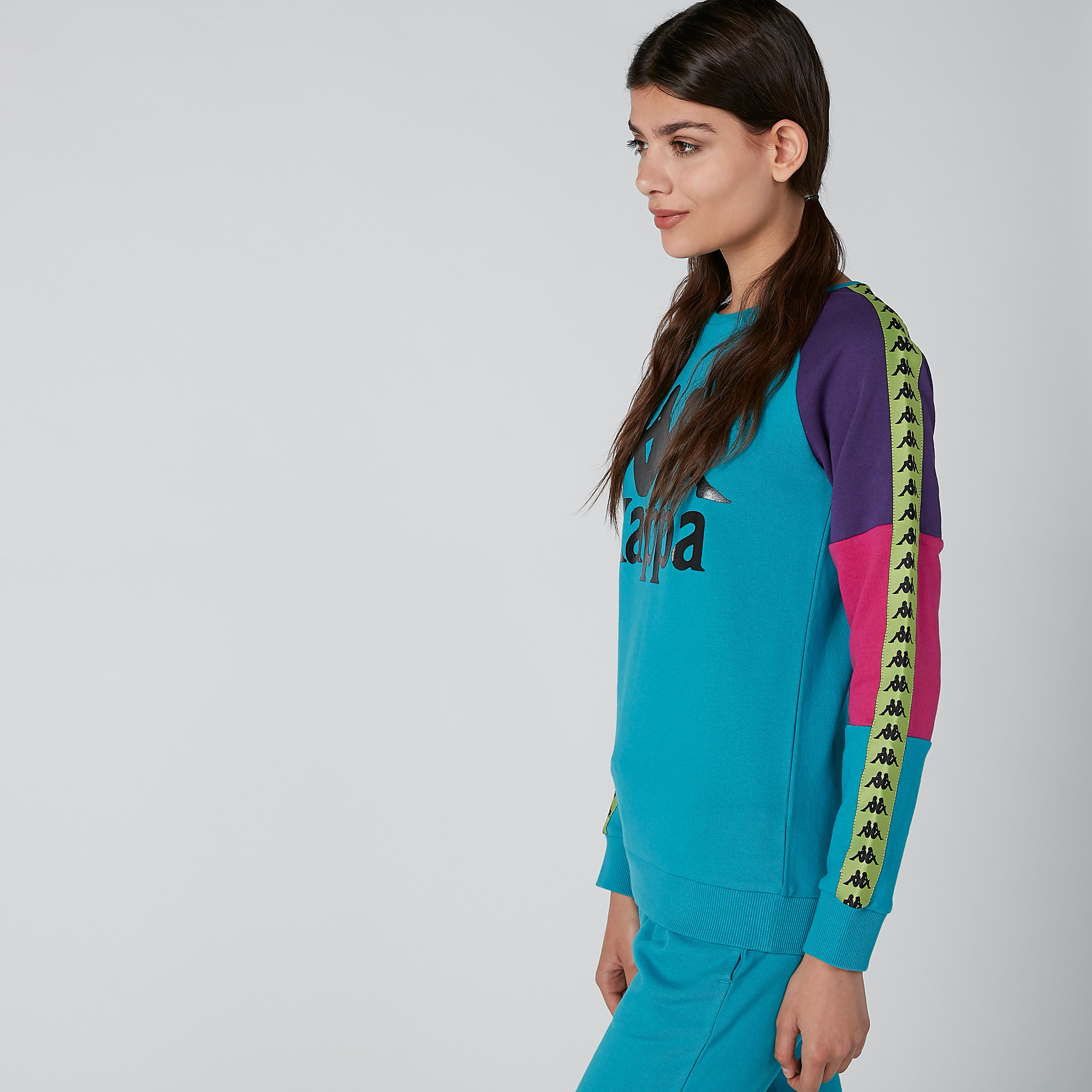 سويت شيرت بأكمام طويلة وشريطة وطبعات من كابا-women-clothing-sportswearandactivewear-hoodiesandsweatshirts-image-4