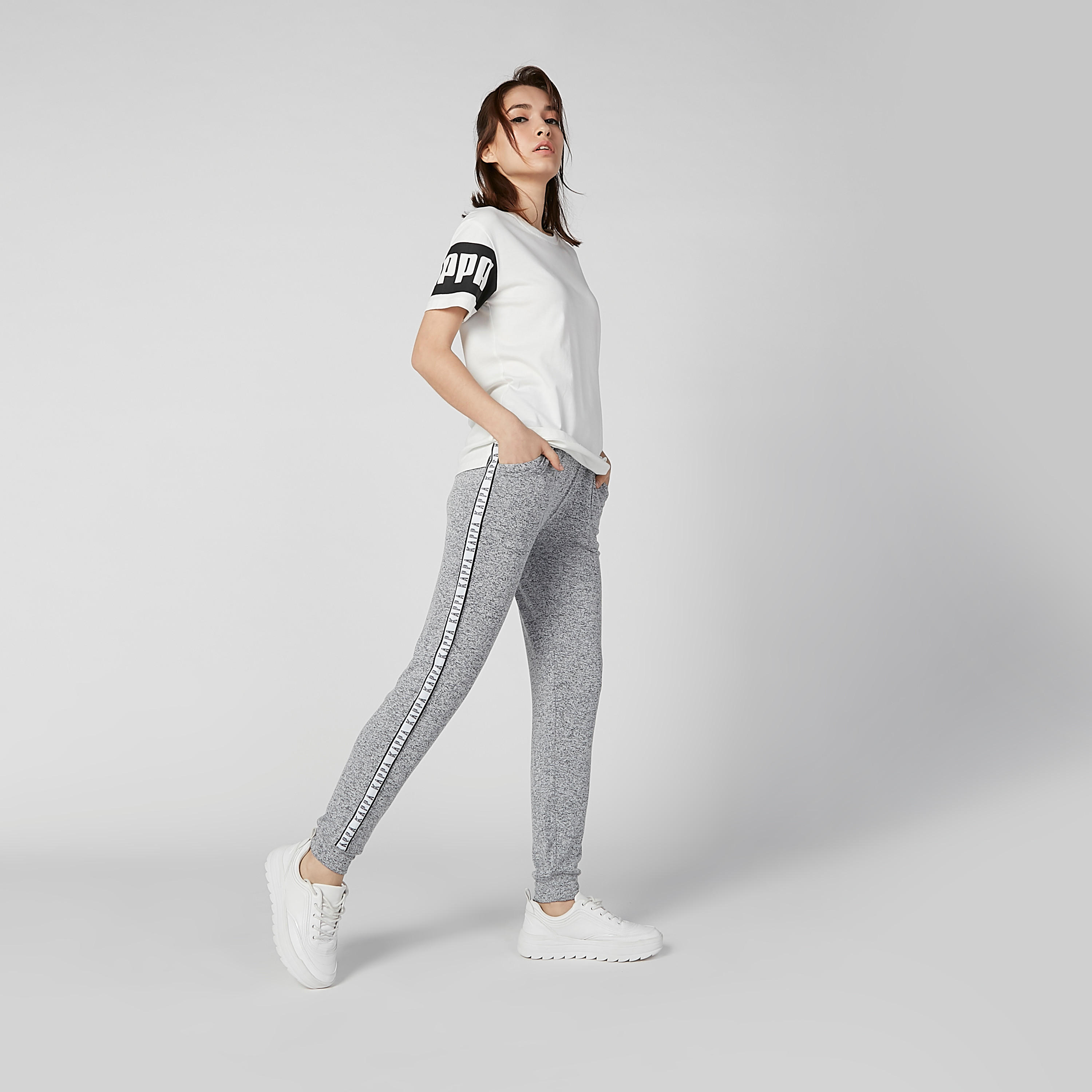 بنطال رياضي طويل بجيوب وشريطة من كابا-women-clothing-bottoms-joggers-image-1