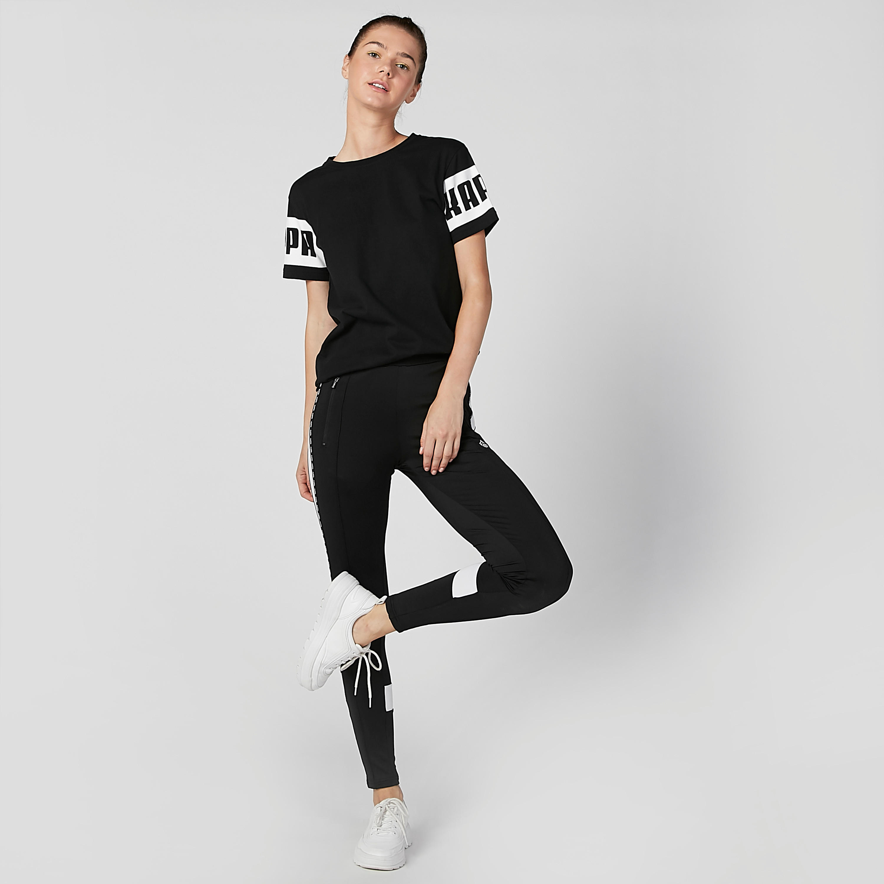 بنطال رياضي مقلّم طويل بجيوب من كابا-women-clothing-sportswearandactivewear-bottoms-image-2