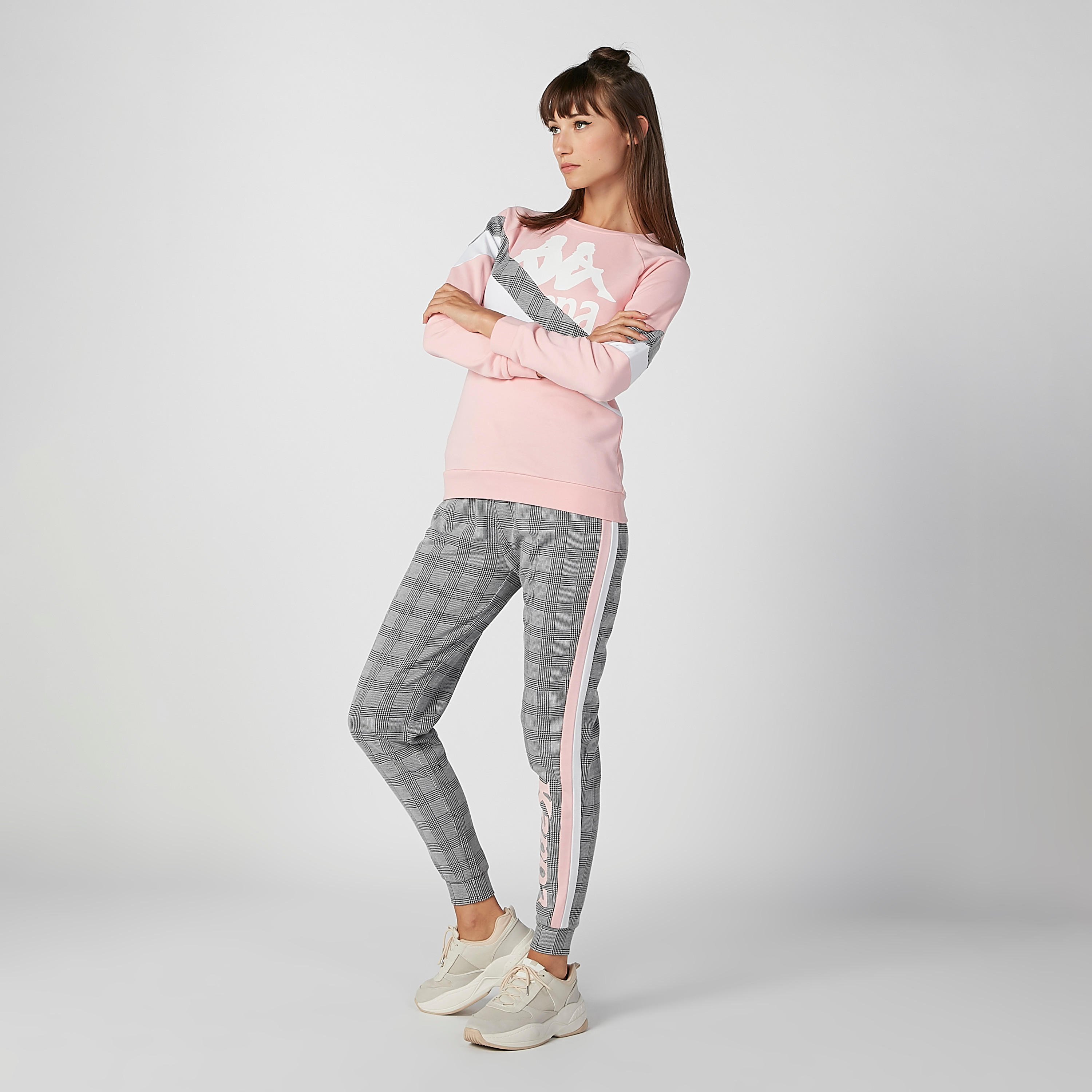 Sustainable Kappa Chequered Full Length Mid Waist Jog Pants-women-clothing-bottoms-joggers-image-2