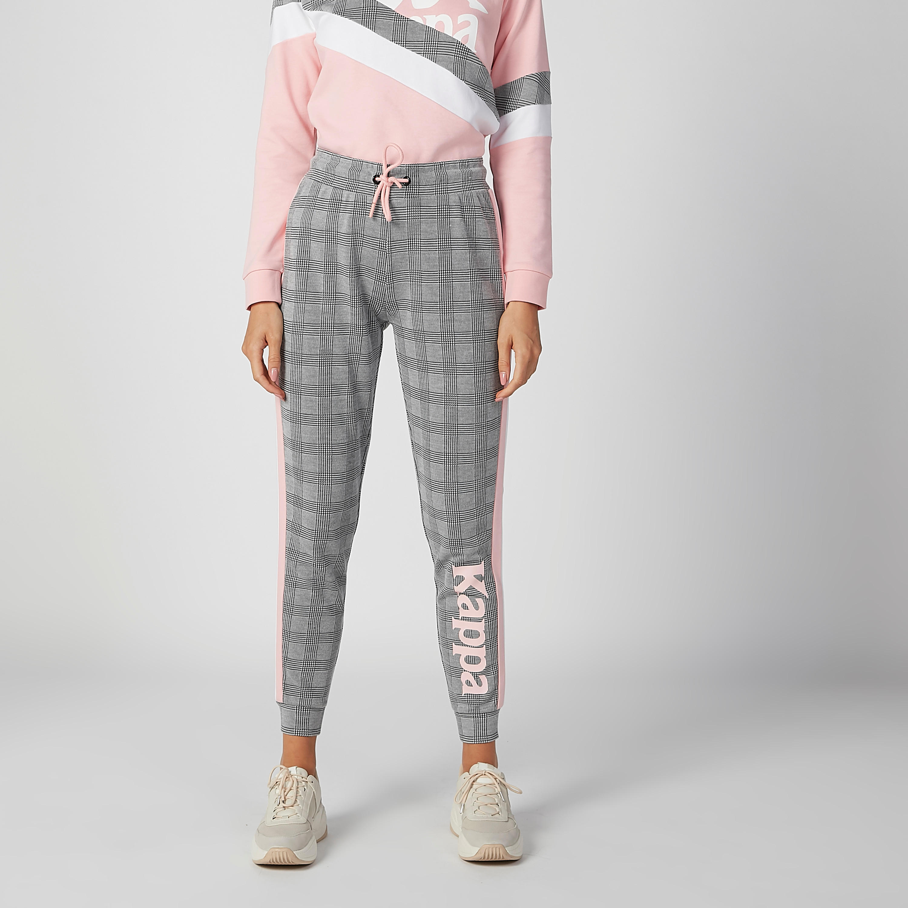Sustainable Kappa Chequered Full Length Mid Waist Jog Pants-women-clothing-bottoms-joggers-image-3