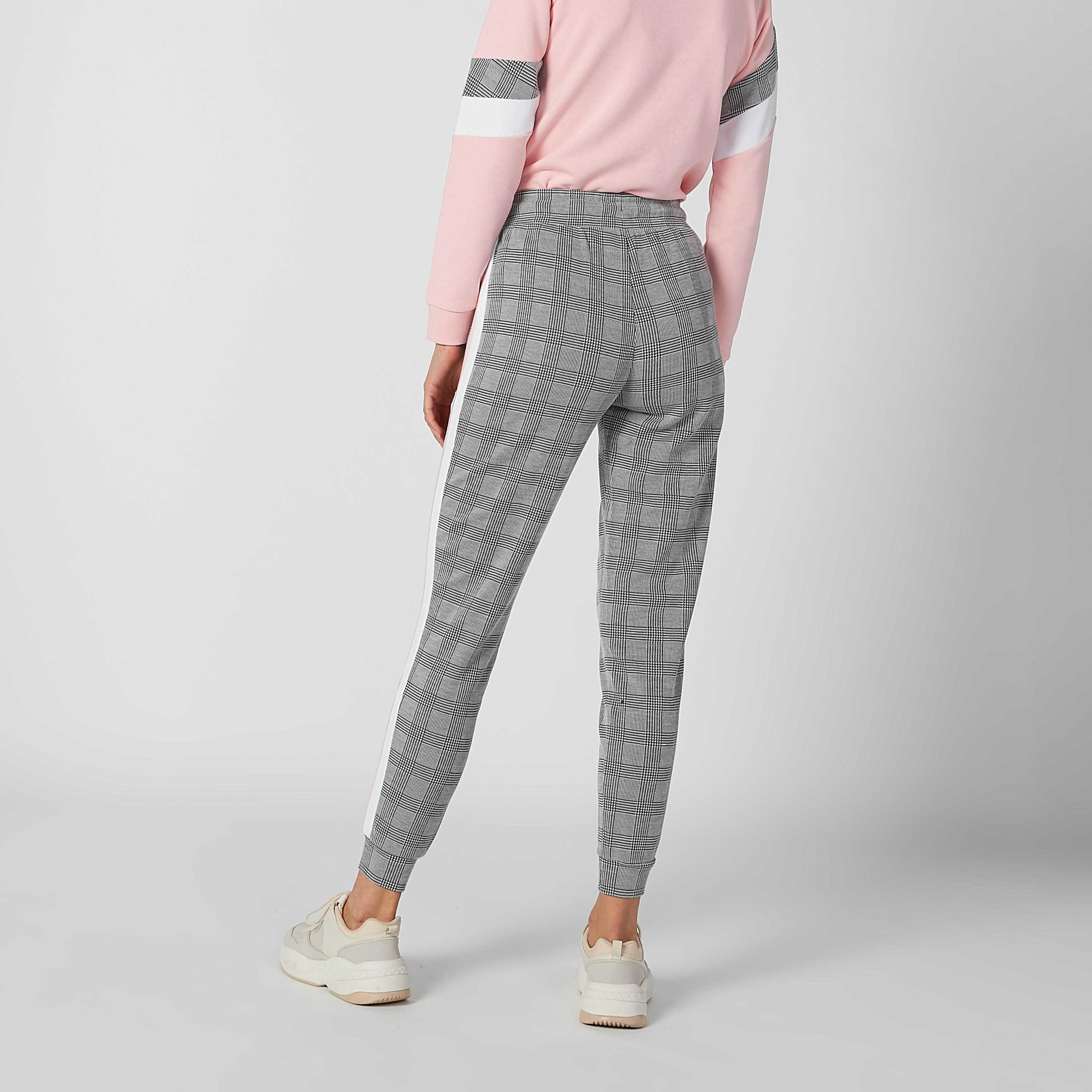 Sustainable Kappa Chequered Full Length Mid Waist Jog Pants-women-clothing-bottoms-joggers-image-4