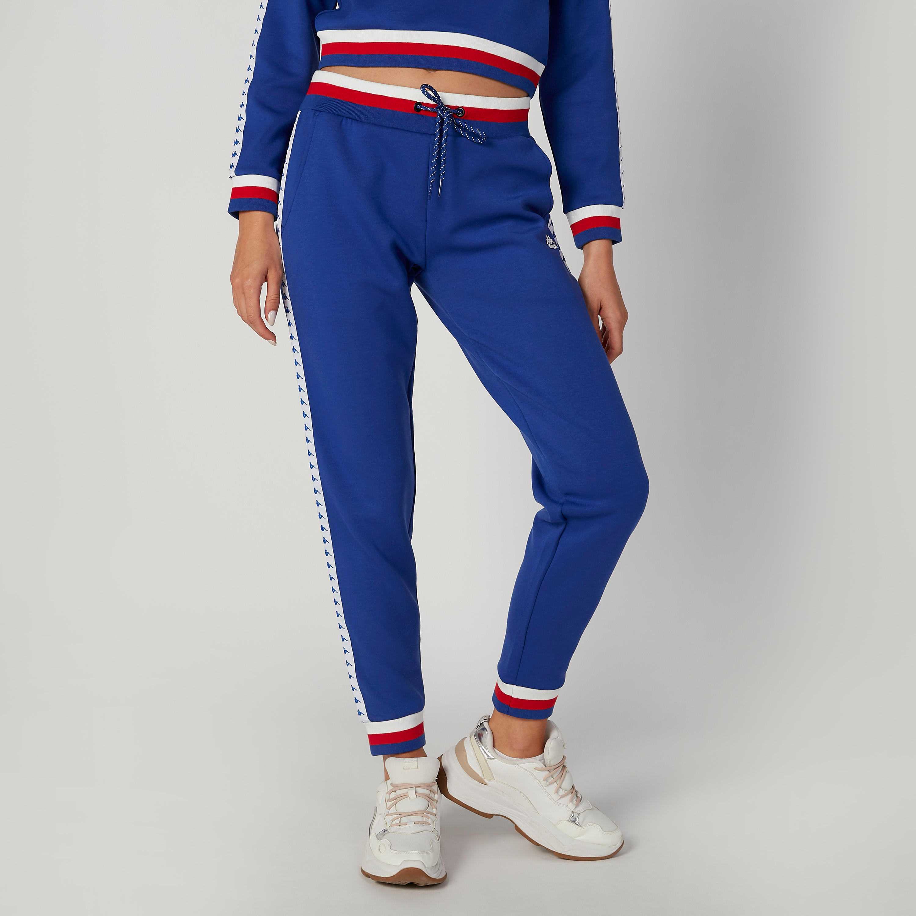 Kappa Printed Mid Waist Jog Pants with Elasticised Waistband-women-clothing-bottoms-joggers-image-1