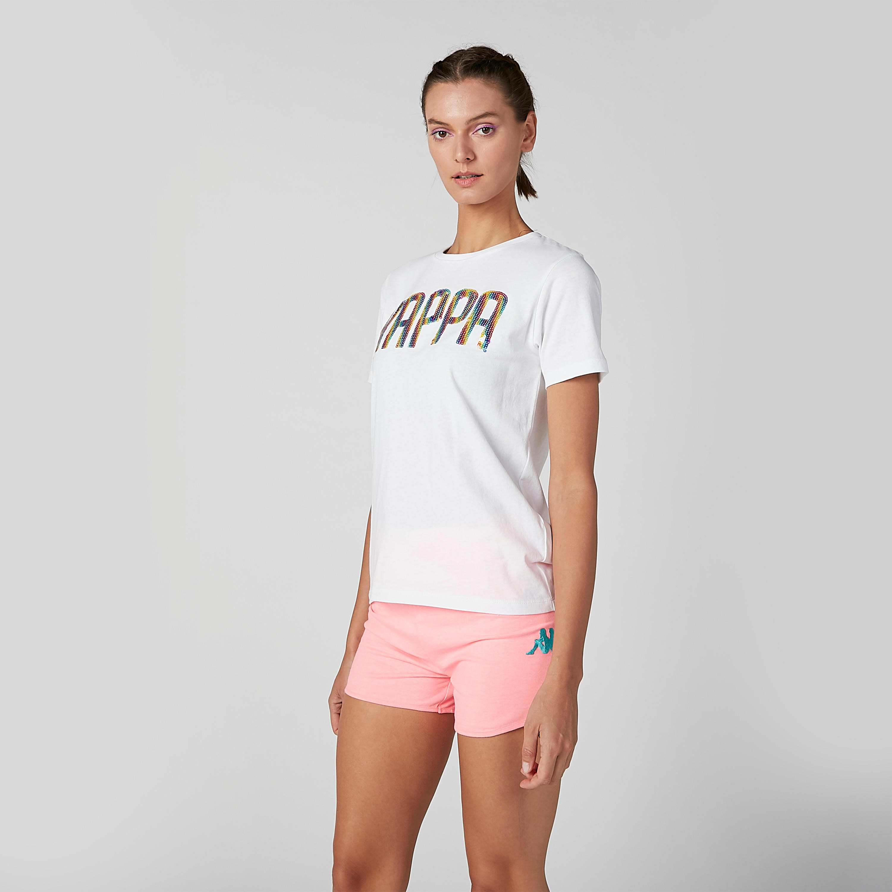 Kappa Printed Round Neck T-shirt with Short Sleeves-women-clothing-tshirts-image-2