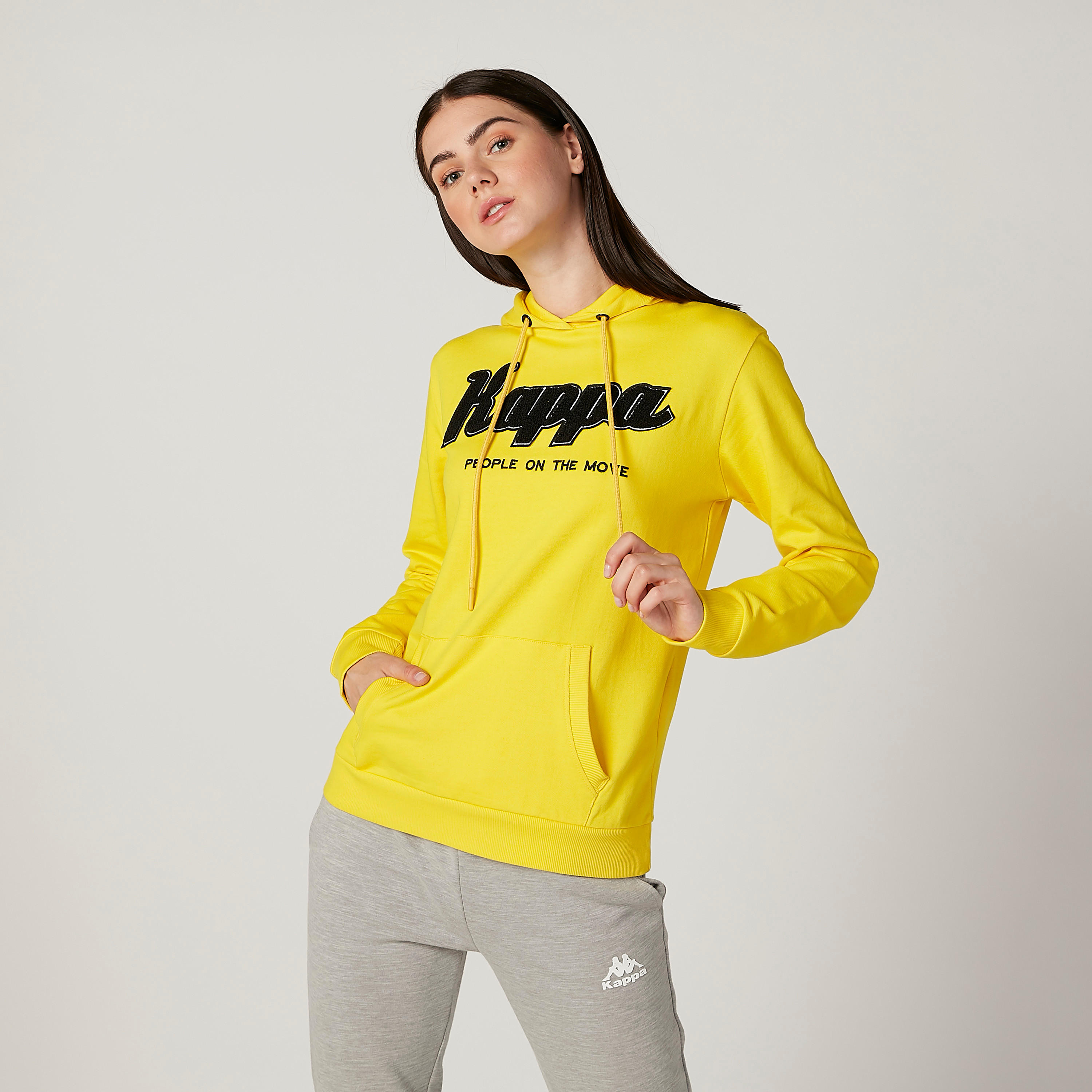 Sustainable Kappa Printed Hoodie with Kangaroo Pockets-women-clothing-sportswearandactivewear-hoodiesandsweatshirts-image-1