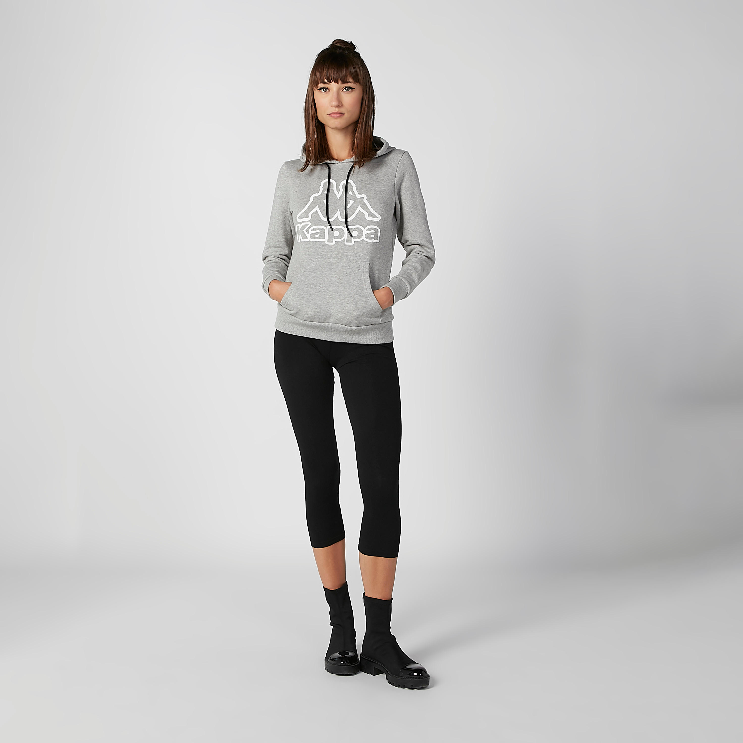 Kappa Printed Sweatshirt with Hood and Kangaroo Pockets-women-clothing-sportswearandactivewear-hoodiesandsweatshirts-image-2
