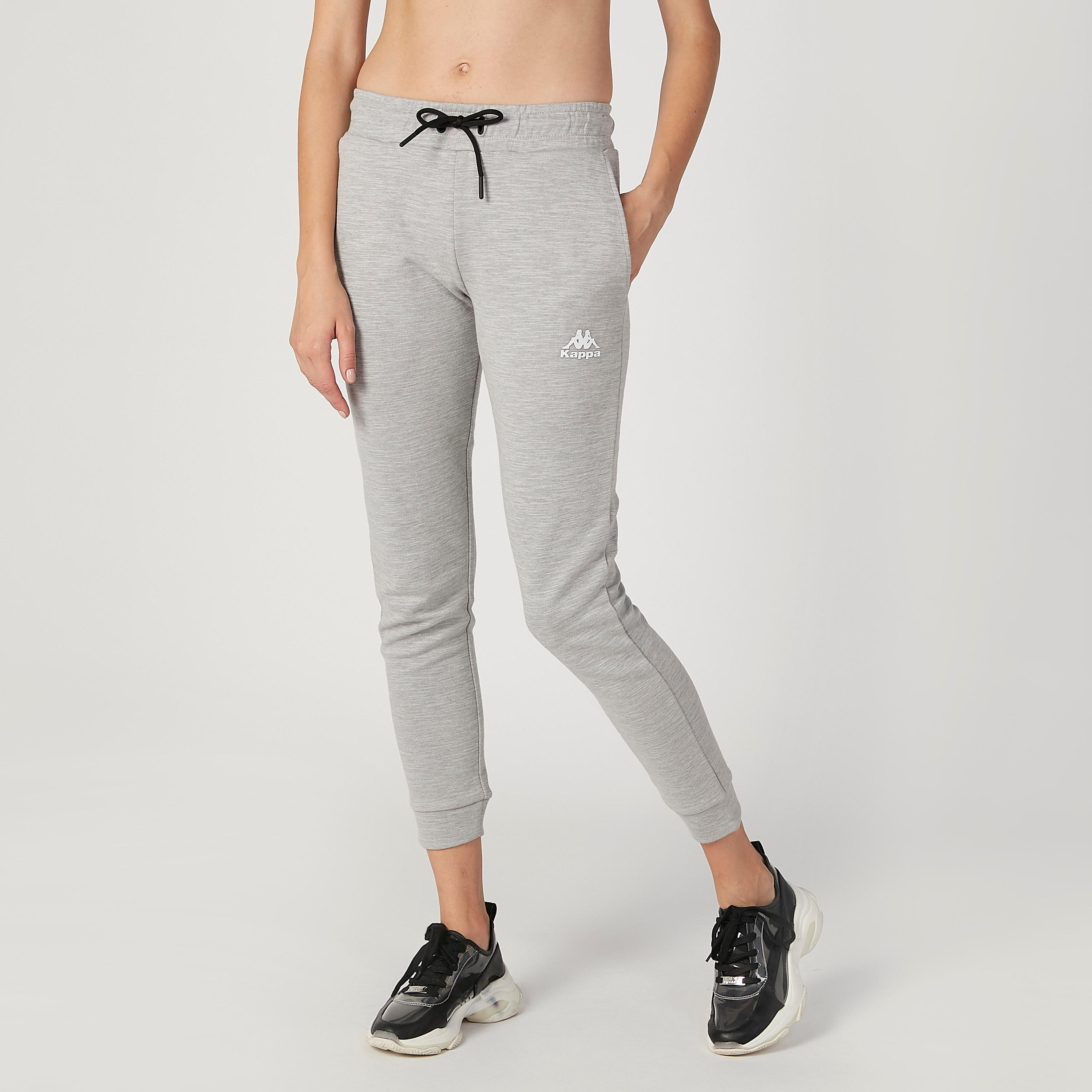 بنطلون رياضي سادة بخصر مطّاطي وجيوب من كابا-women-clothing-bottoms-joggers-image-1