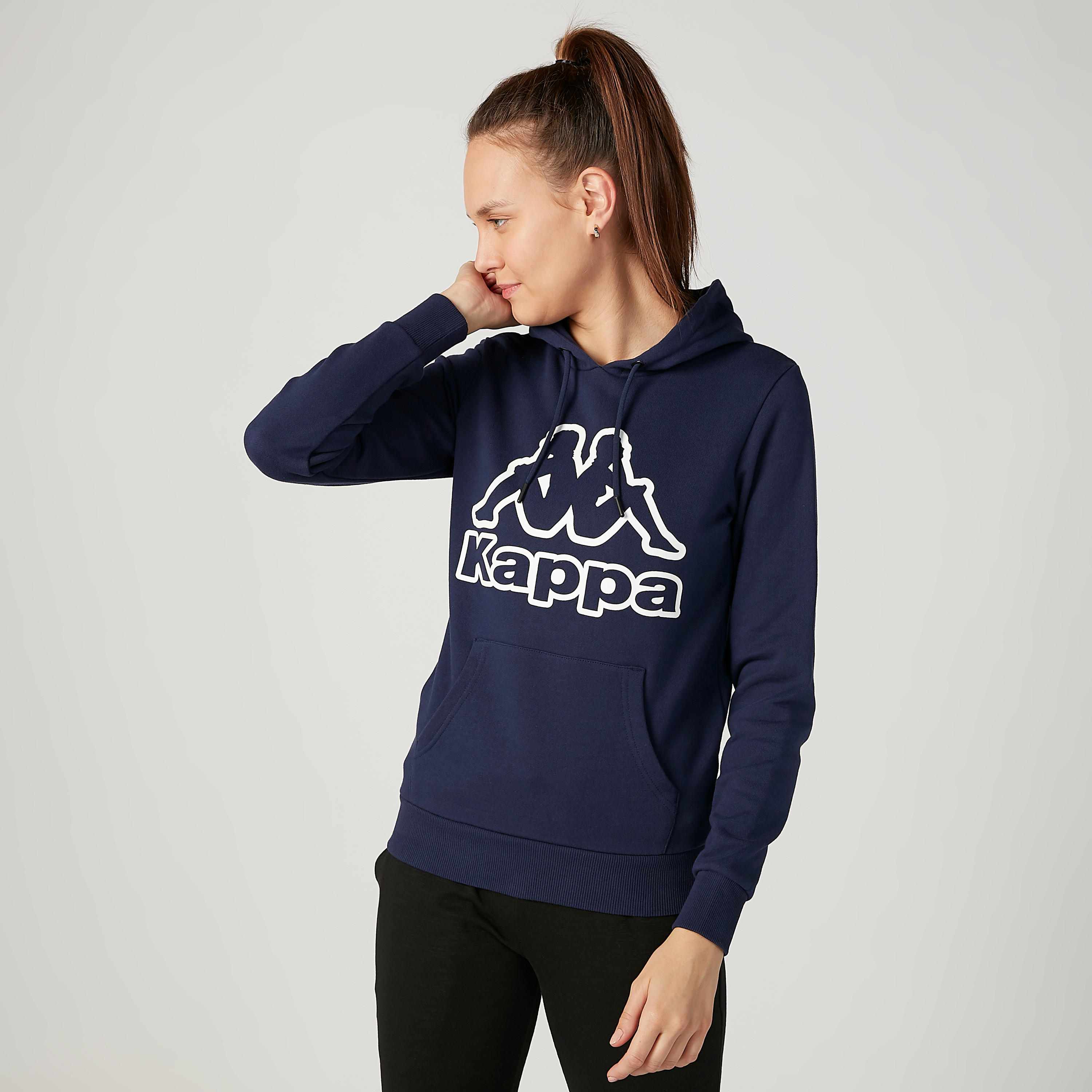 هودي بأكمام طويلة وجيوب كانجارو وطبعات من كابا-women-clothing-sportswearandactivewear-hoodiesandsweatshirts-image-1