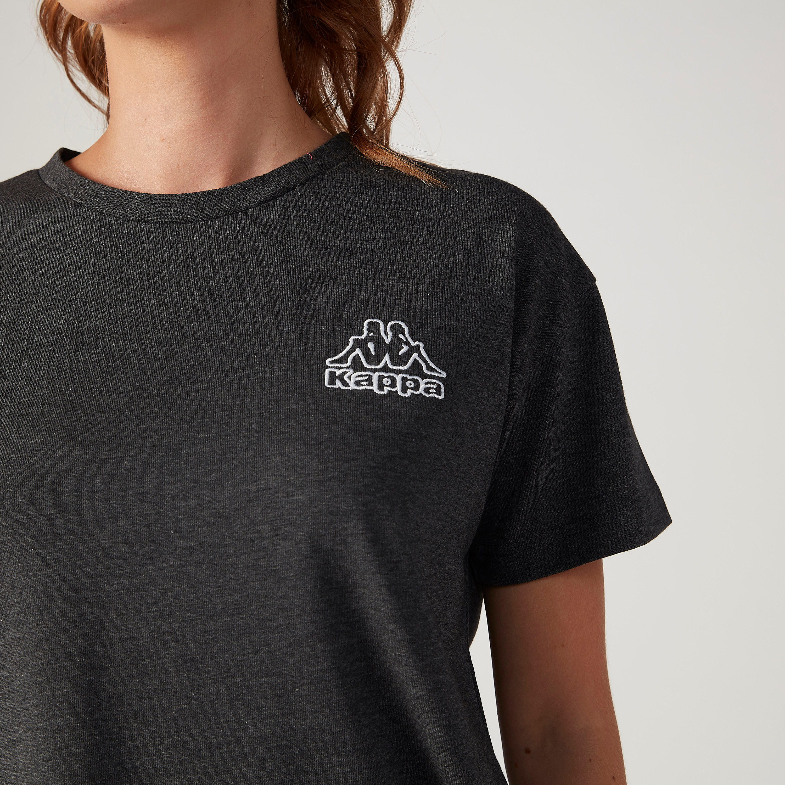 Kappa Textured T-shirt with Round Neck and Short Sleeves-women-clothing-tshirts-image-3