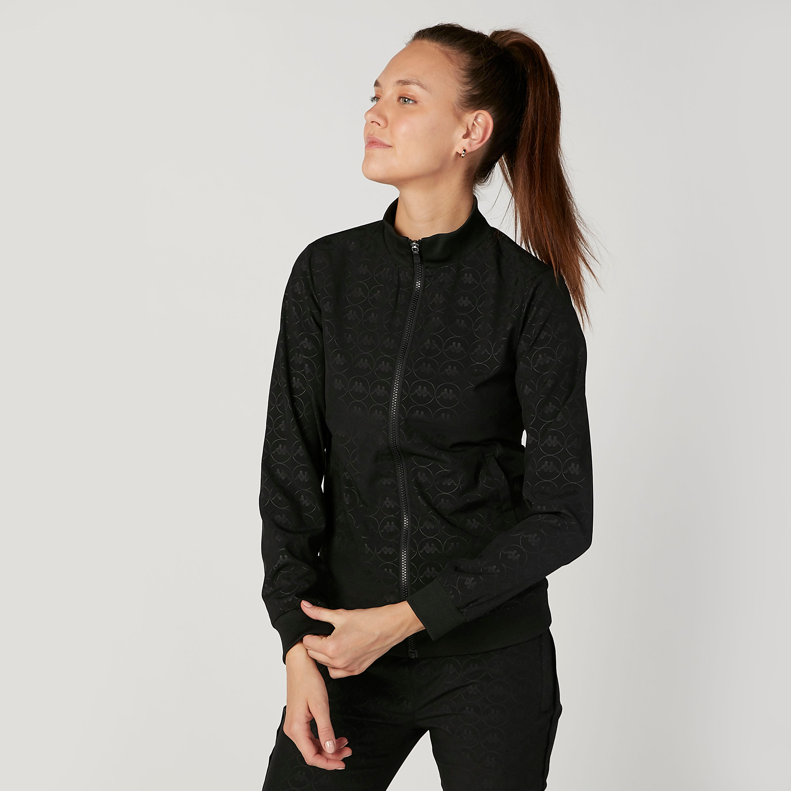 Kappa Printed Bomber Jacket with Long Sleeves-women-clothing-sportswearandactivewear-coatsandjackets-jackets-image-1
