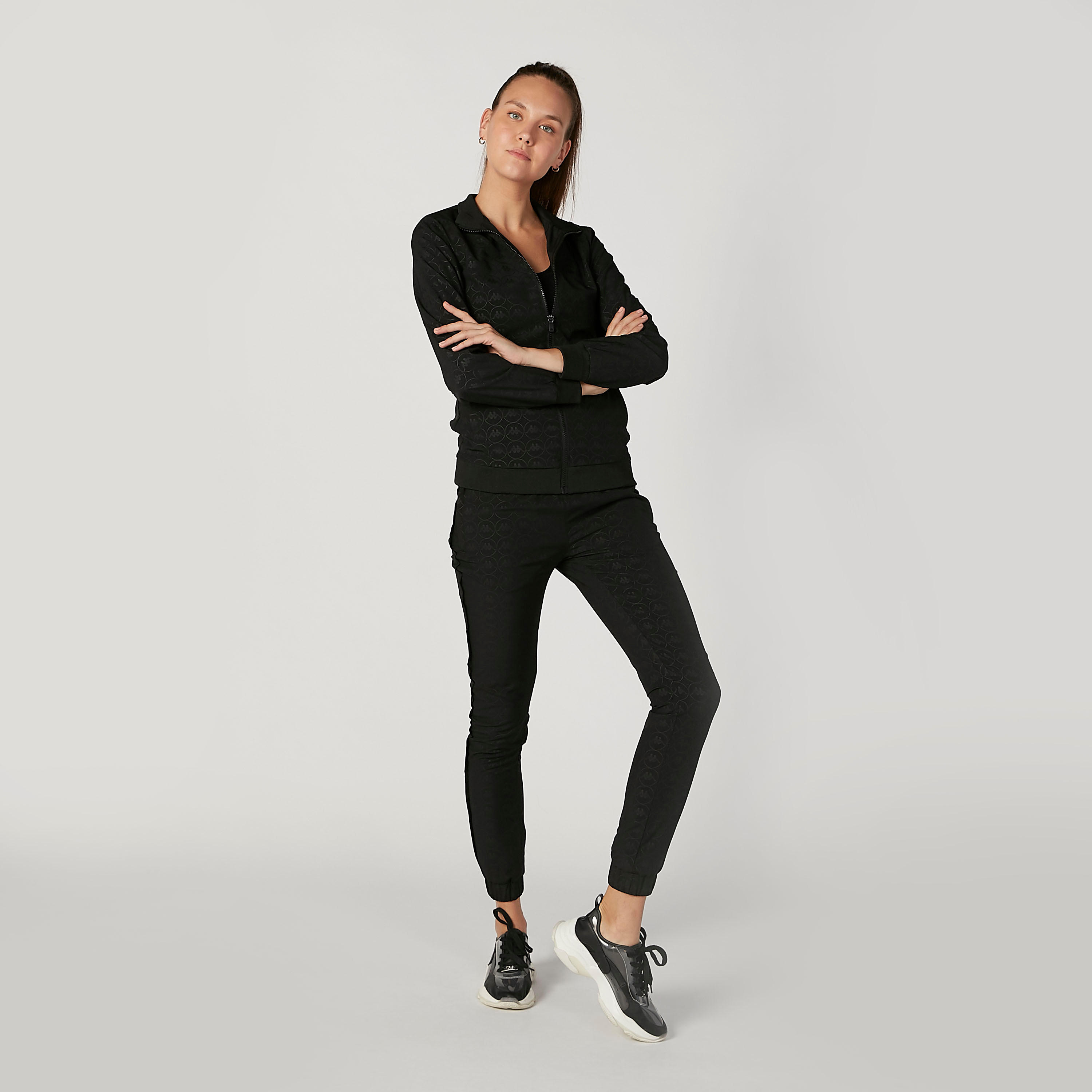 Kappa Printed Bomber Jacket with Long Sleeves-women-clothing-sportswearandactivewear-coatsandjackets-jackets-image-2