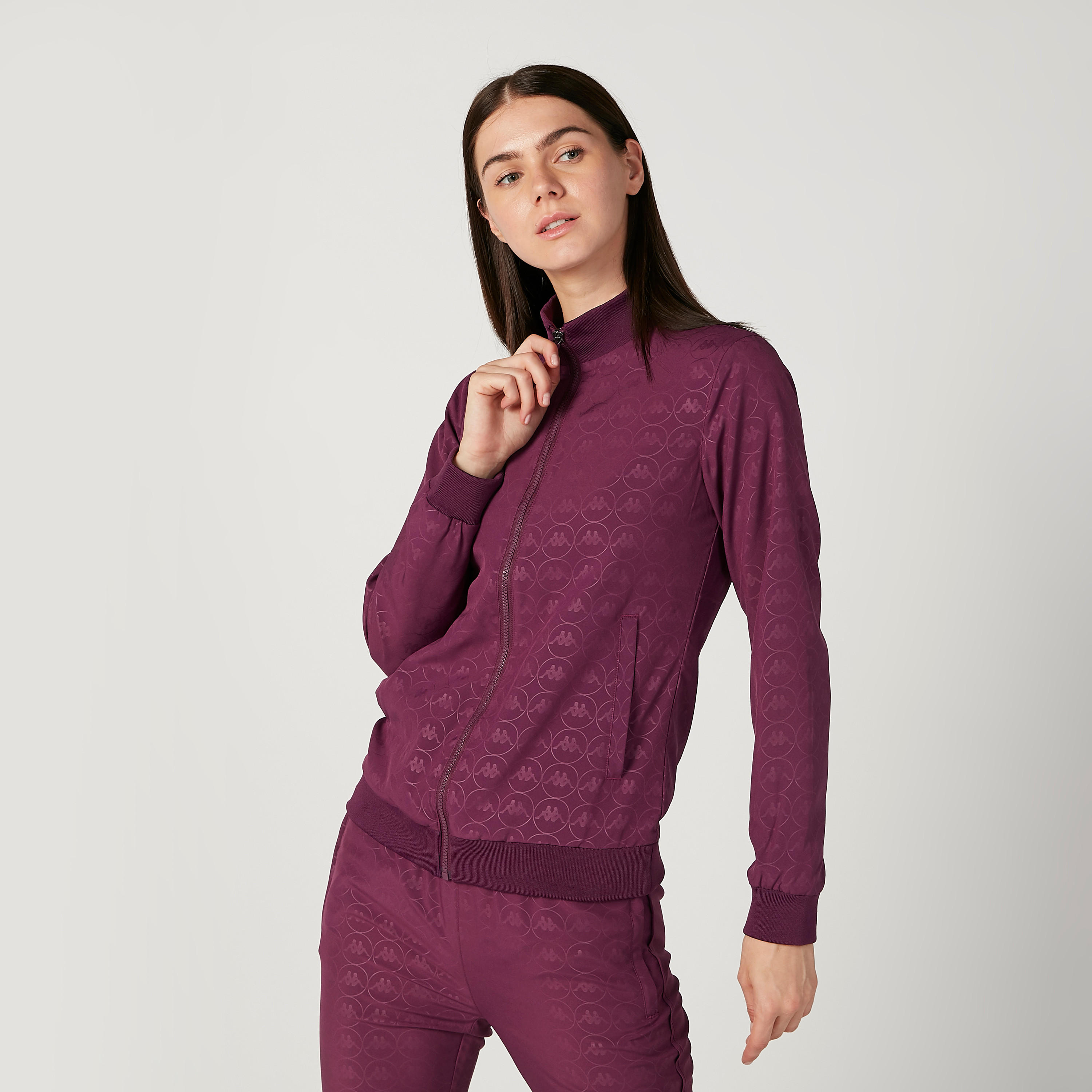 جاكيت بومبر بارز الملمس بأكمام طويلة وتفاصيل جيوب من كابا-women-winterwear-coatsandjackets-jackets-image-1