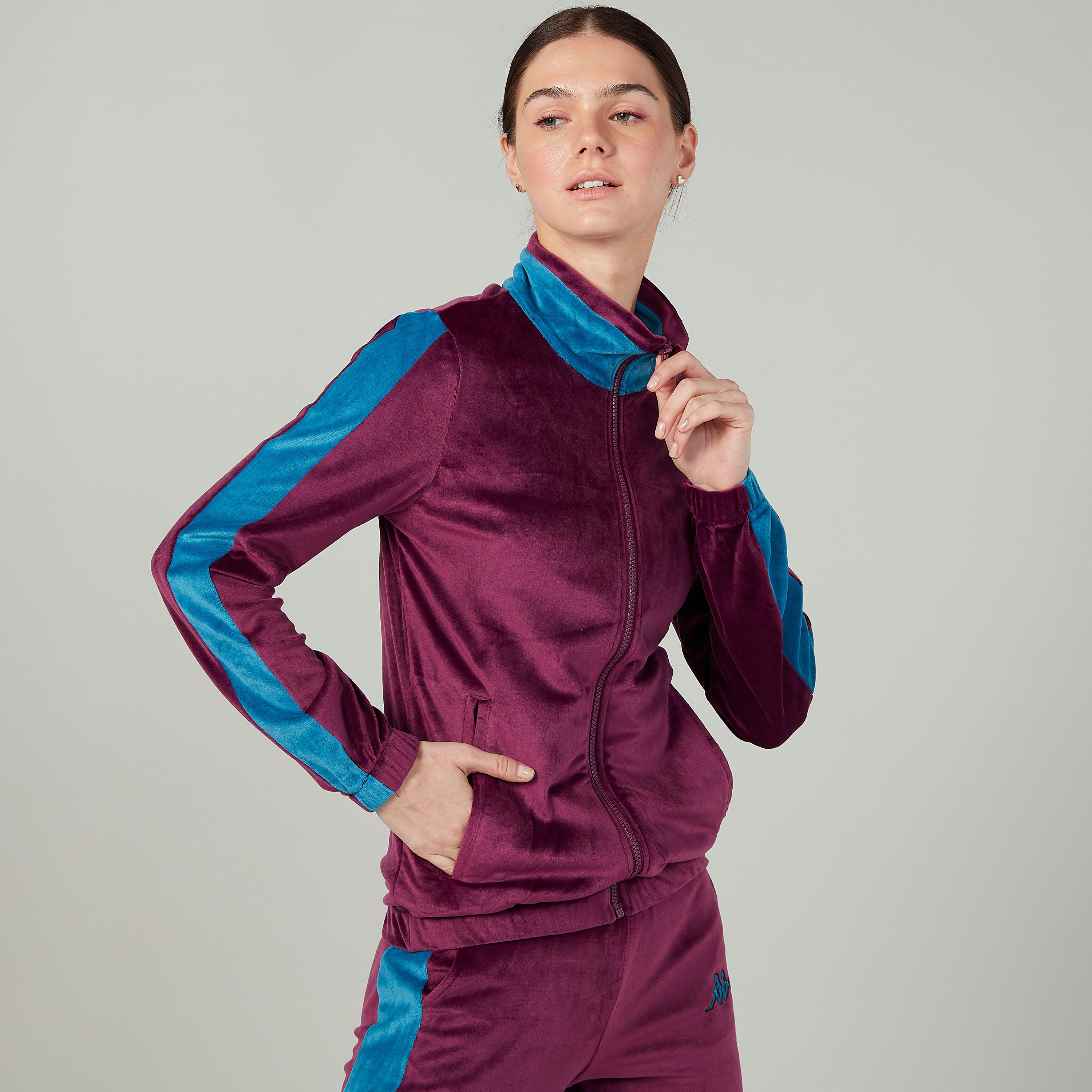 Sustainable Kappa Solid Jacket with High Neck and Long Sleeves-women-clothing-sportswearandactivewear-coatsandjackets-jackets-image-1