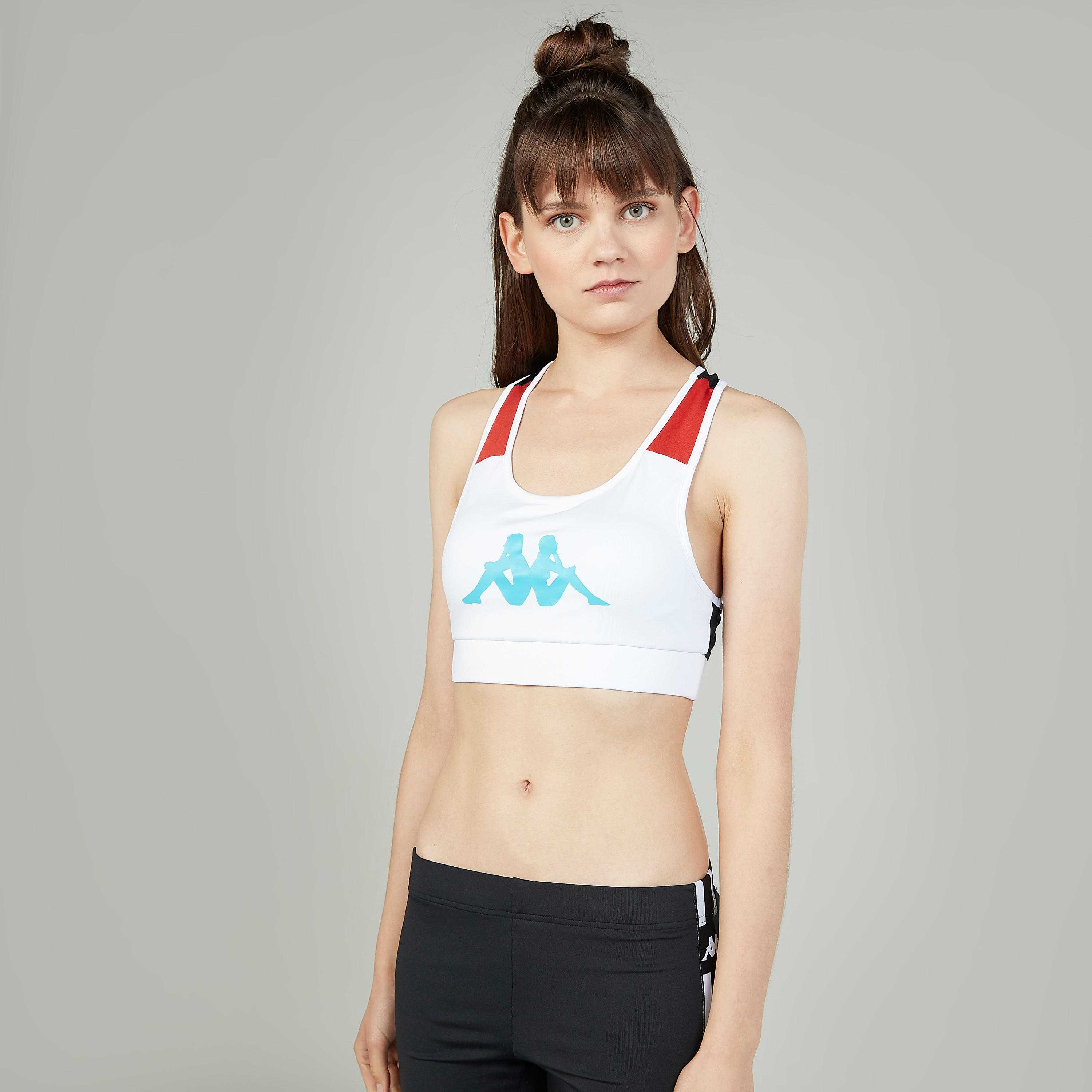 صدرية رياضية بطبعات وياقة عميقة وظهر ريسر من كابا-sports-women-clothing-sportsbras-image-1