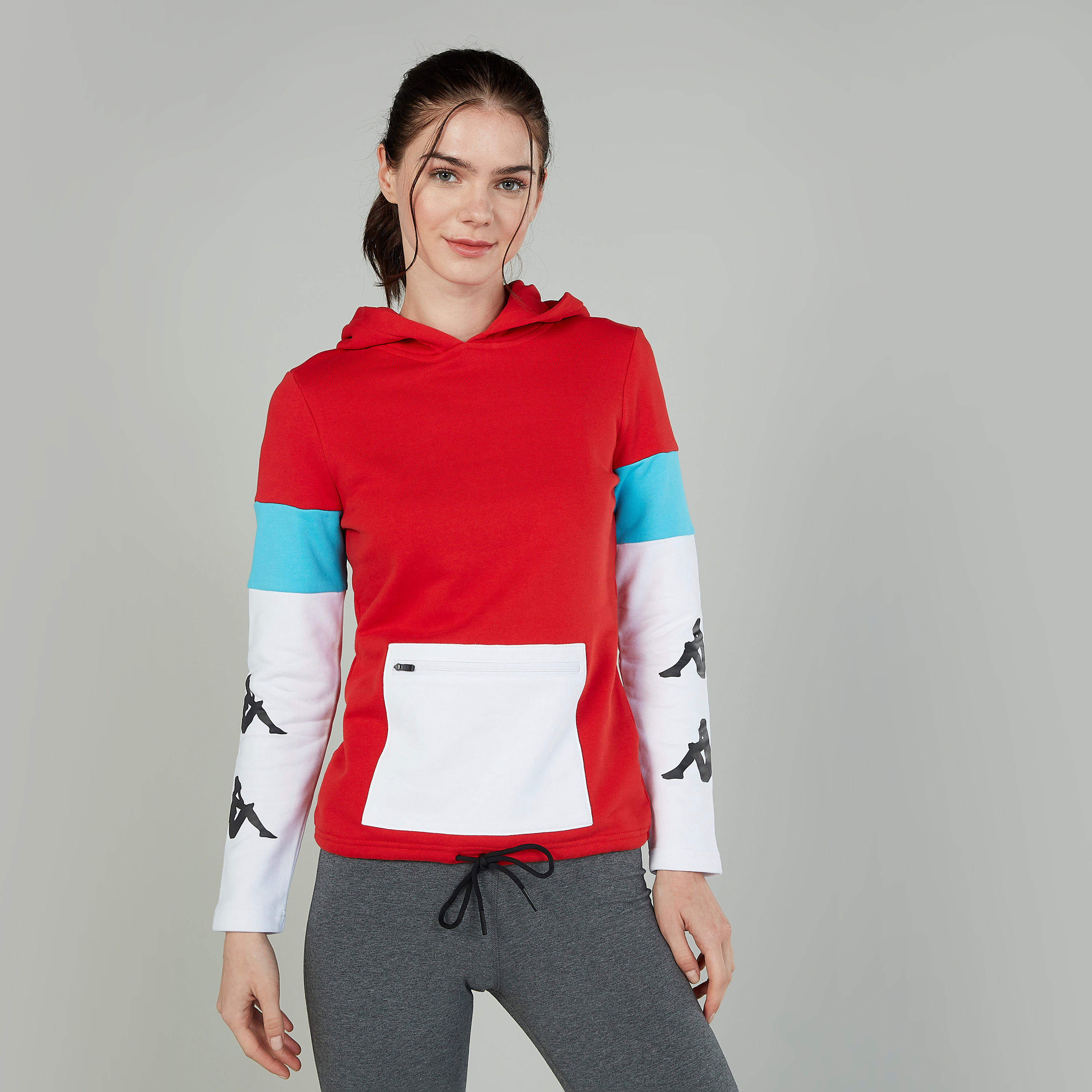 Sustainable Kappa Printed Sweatshirt with Long Sleeves and Hood-women-clothing-sportswearandactivewear-hoodiesandsweatshirts-image-1