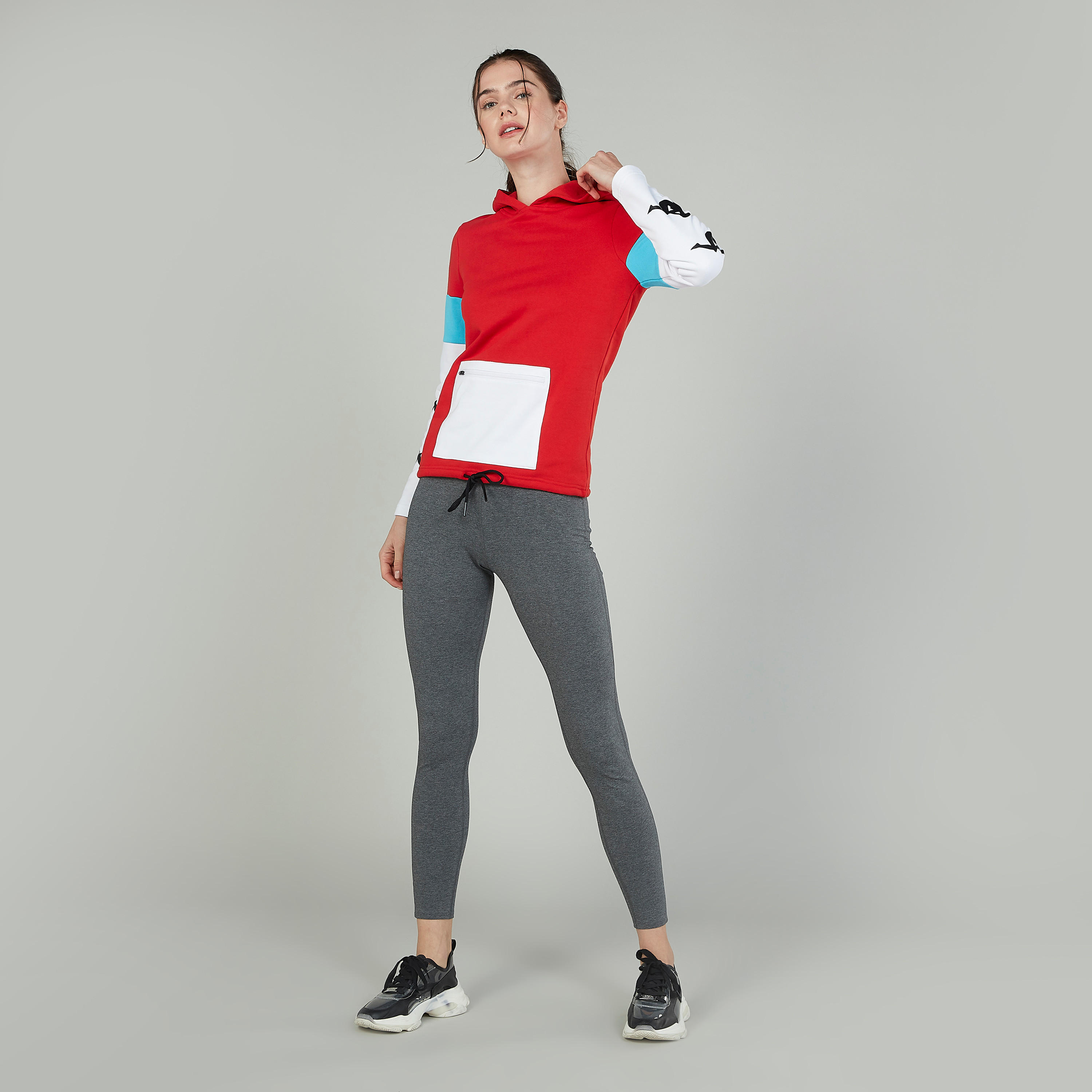 Sustainable Kappa Printed Sweatshirt with Long Sleeves and Hood-women-clothing-sportswearandactivewear-hoodiesandsweatshirts-image-2