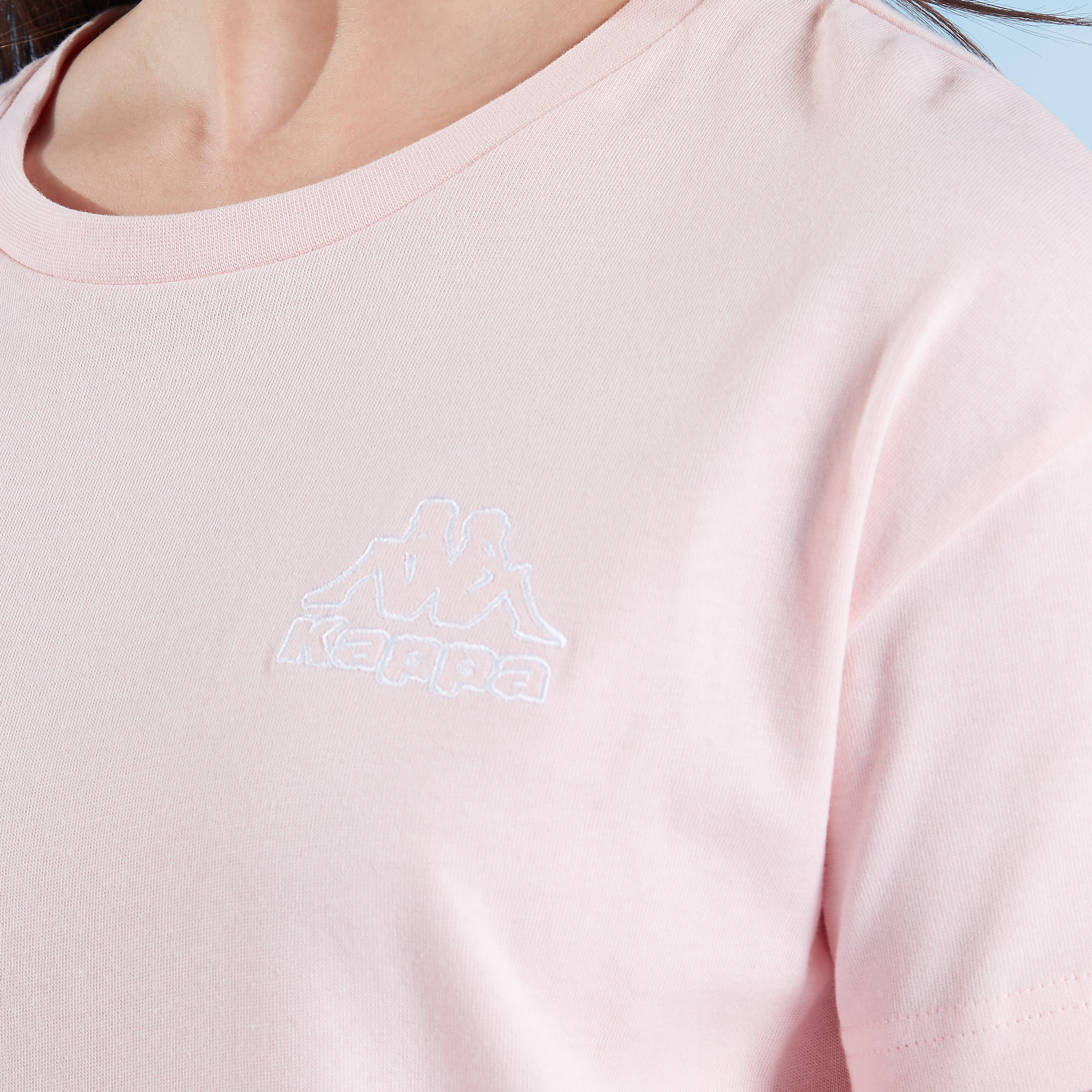 تيشيرت سادة بياقة مستديرة وأكمام قصيرة من كابا-women-clothing-sportswearandactivewear-tshirtsandvests-image-3