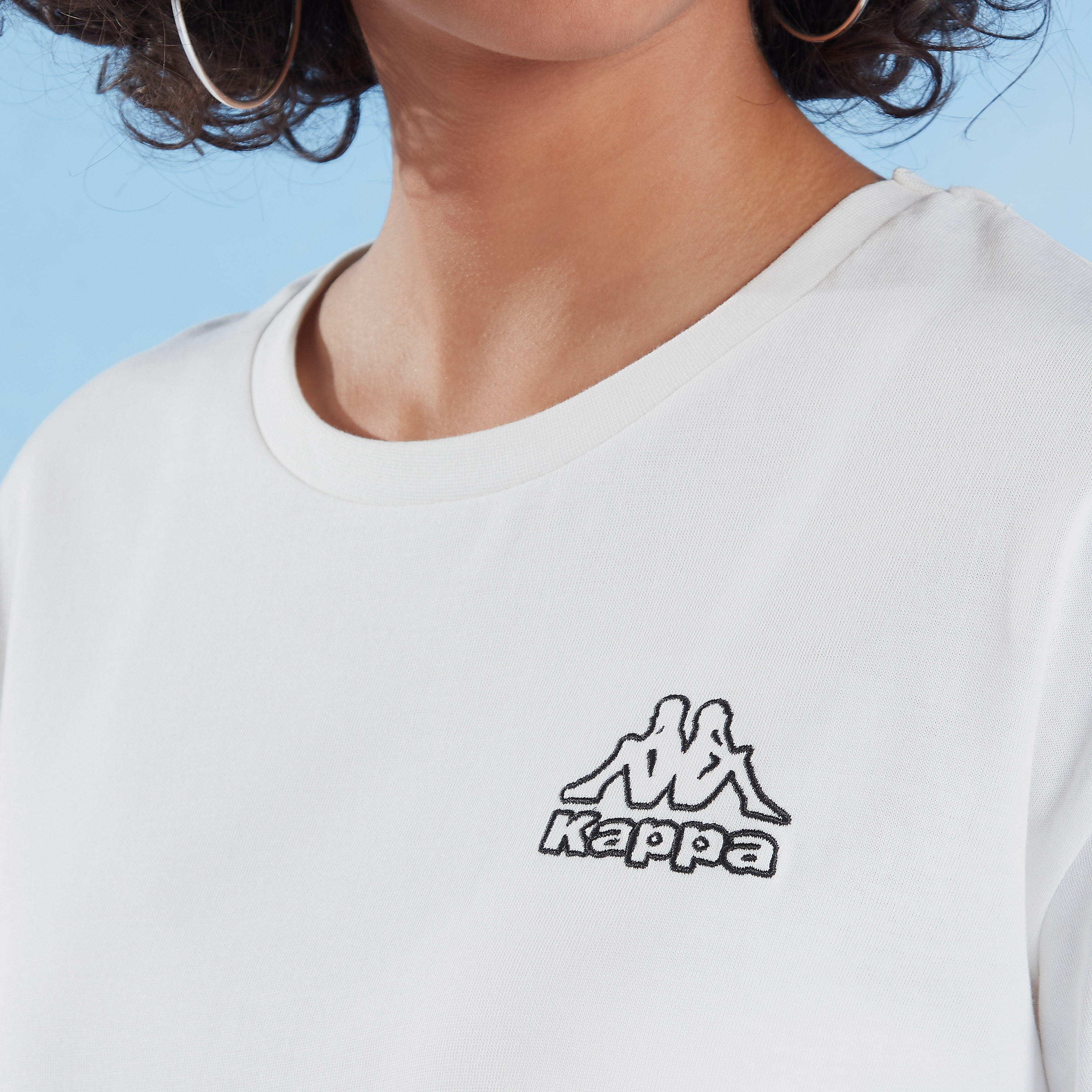 تيشيرت بارز الملمس بياقة مستديرة وأكمام قصيرة من كابا-women-clothing-tshirts-image-3