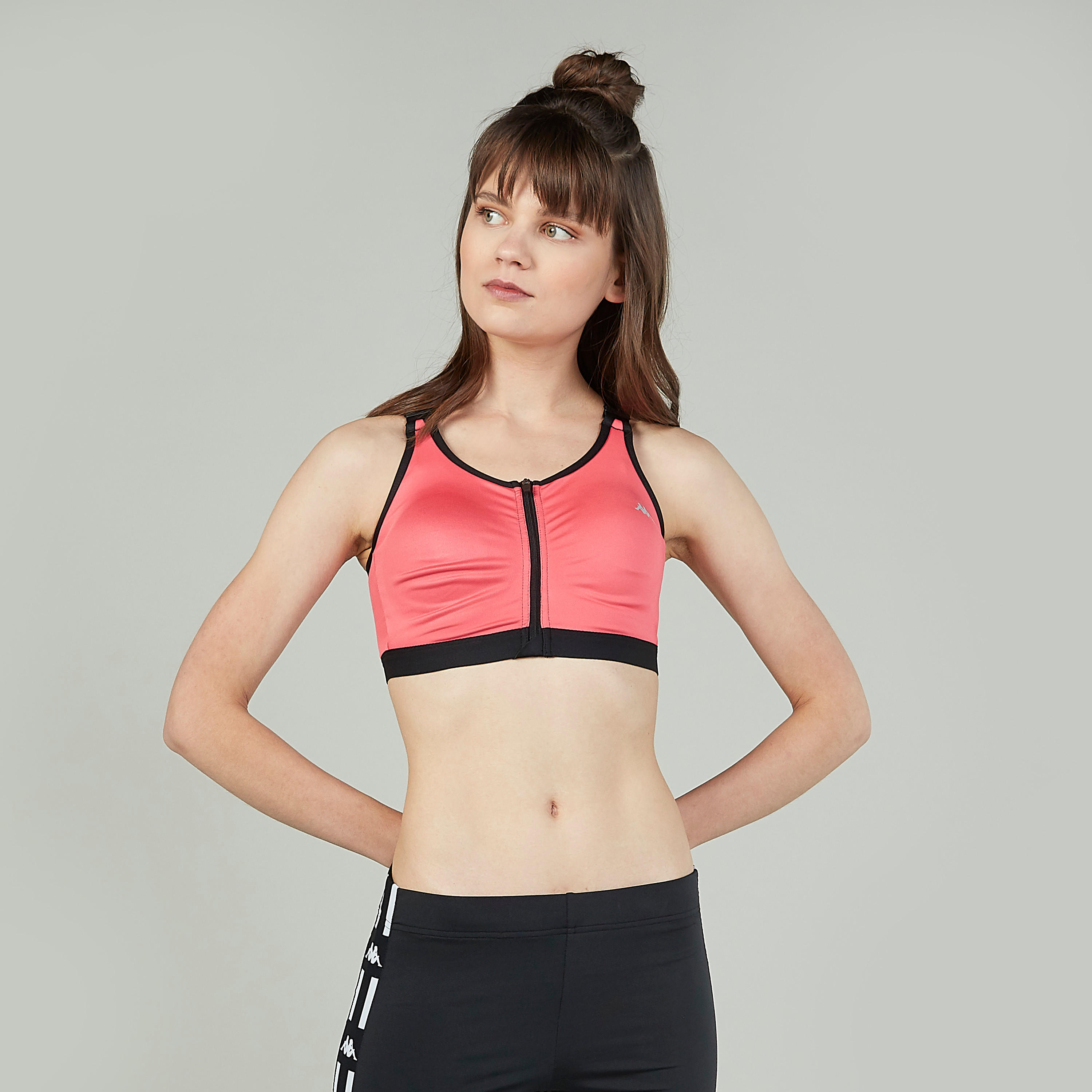 Kappa Plain Sports Bra with Racerback and Zip Closure-women-clothing-sportswearandactivewear-sportsbras-image-5