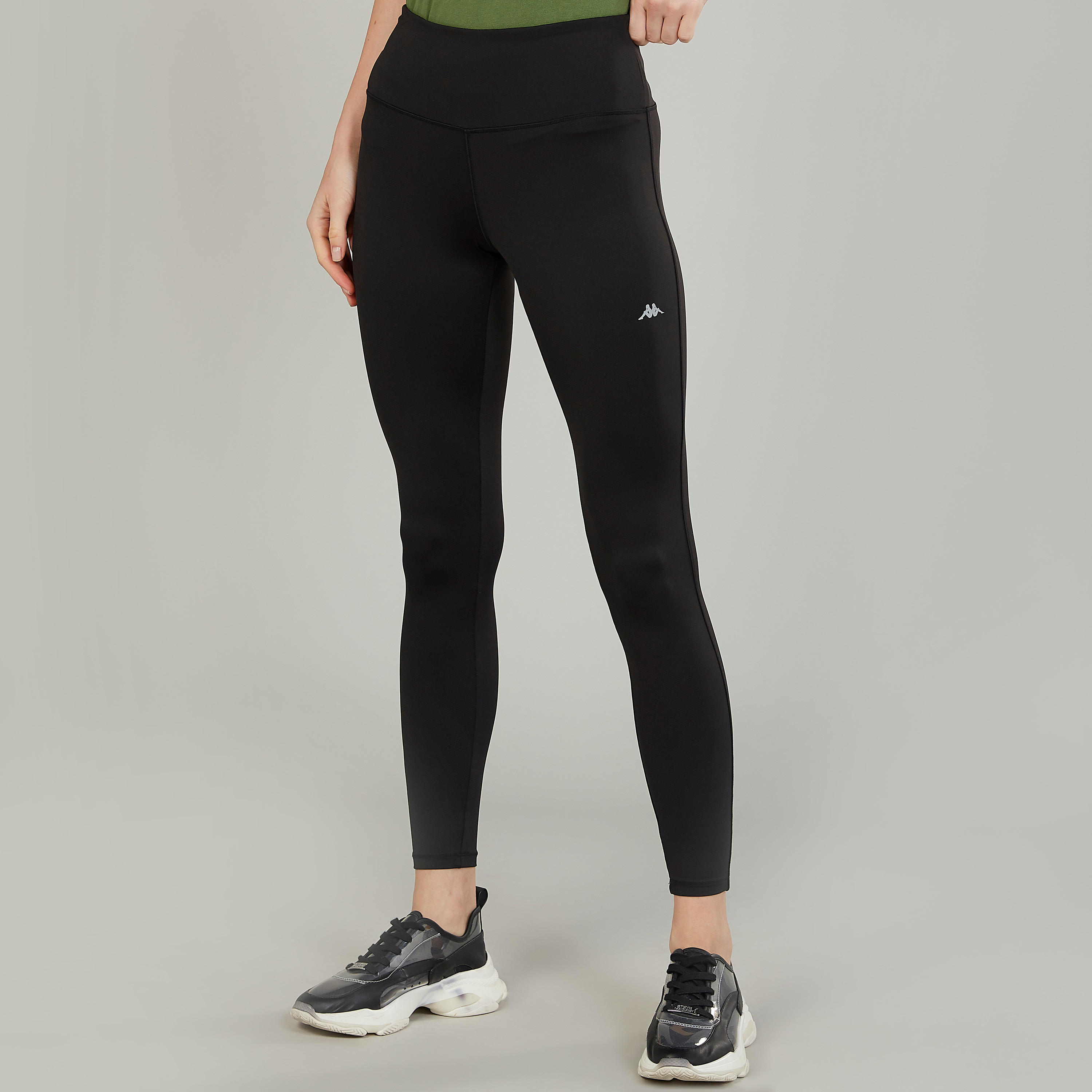 بنطلون ليقنز سادة بخصر مطاطي واسع من كابا-women-clothing-bottoms-leggings-image-1