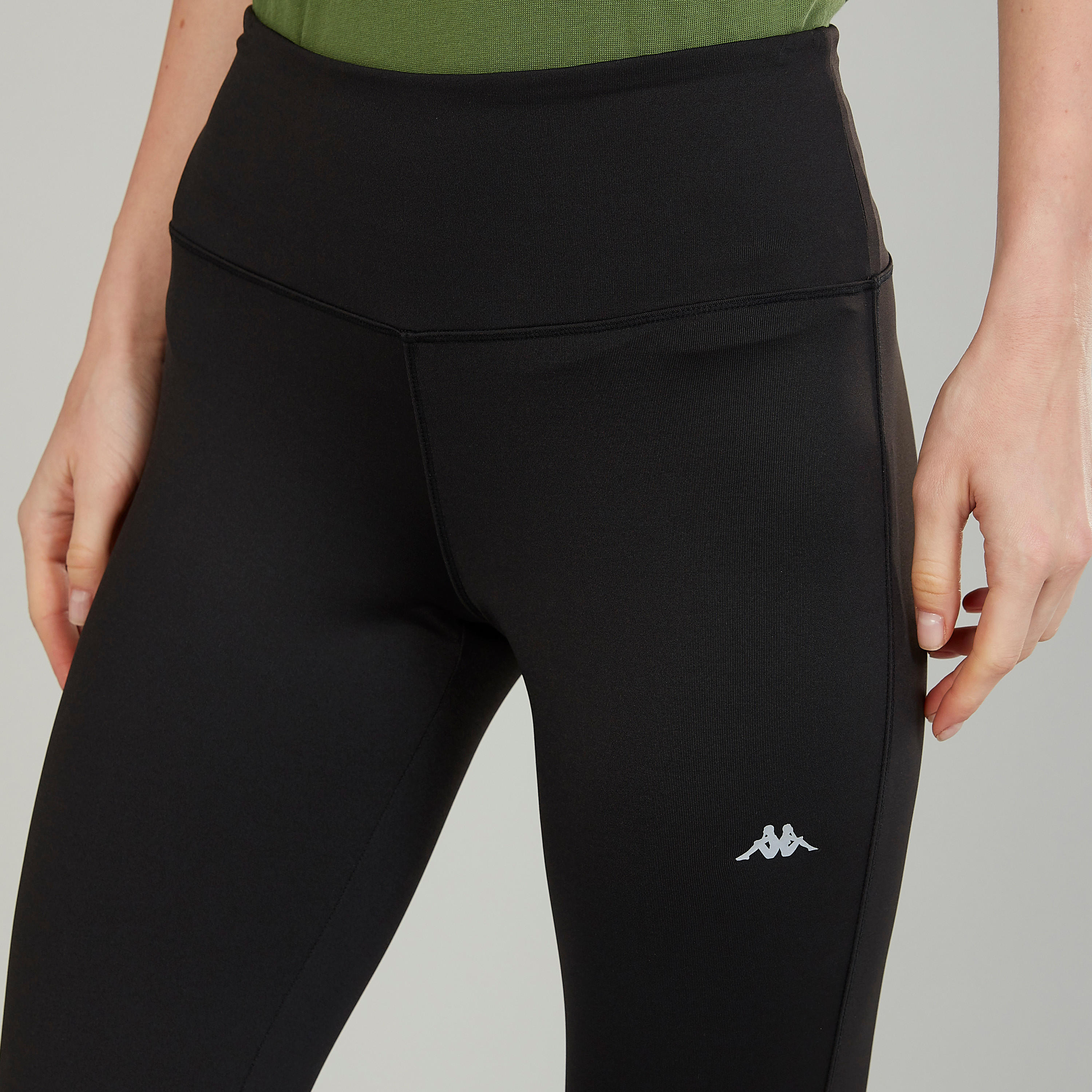 بنطلون ليقنز سادة بخصر مطاطي واسع من كابا-women-clothing-bottoms-leggings-image-3