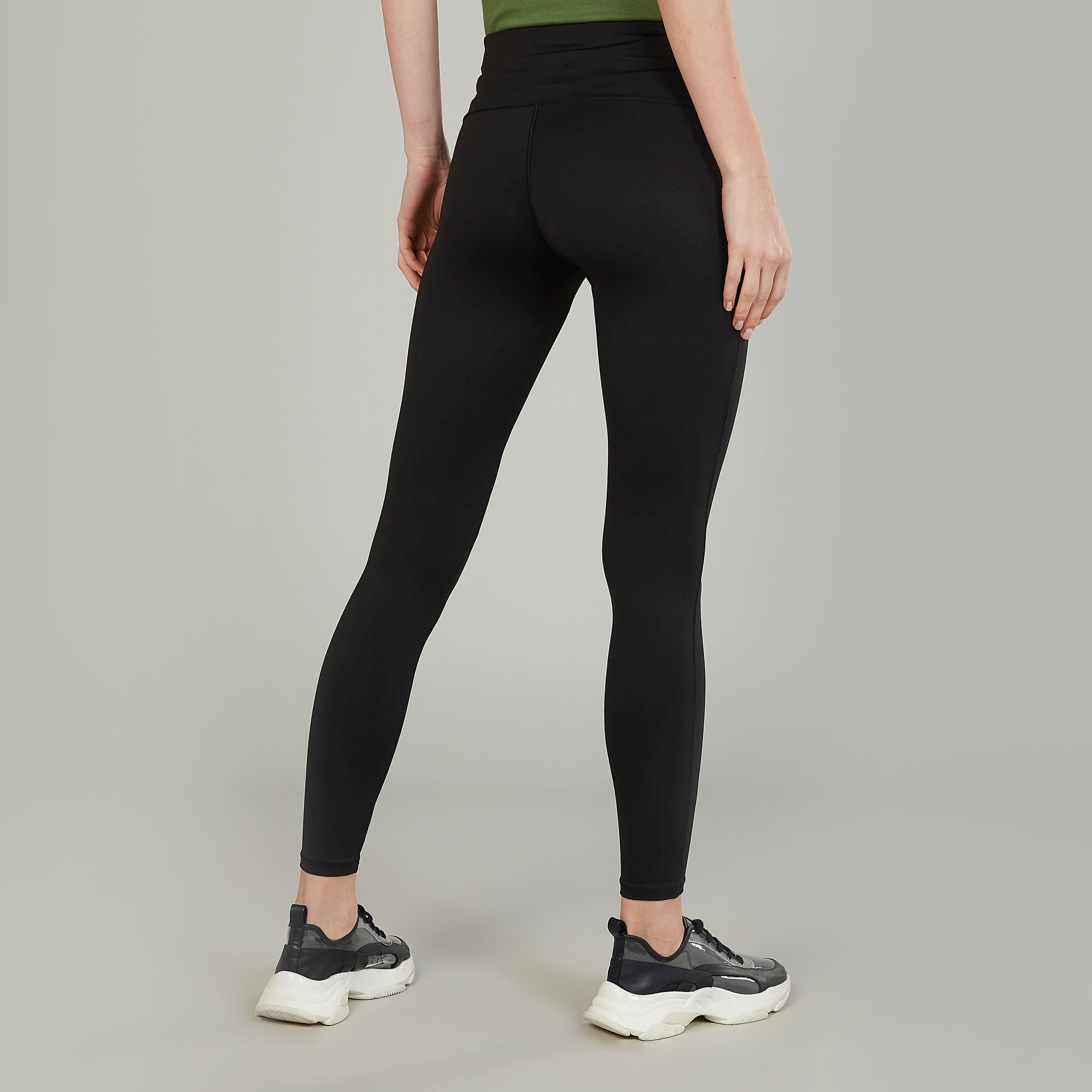 بنطلون ليقنز سادة بخصر مطاطي واسع من كابا-women-clothing-bottoms-leggings-image-4
