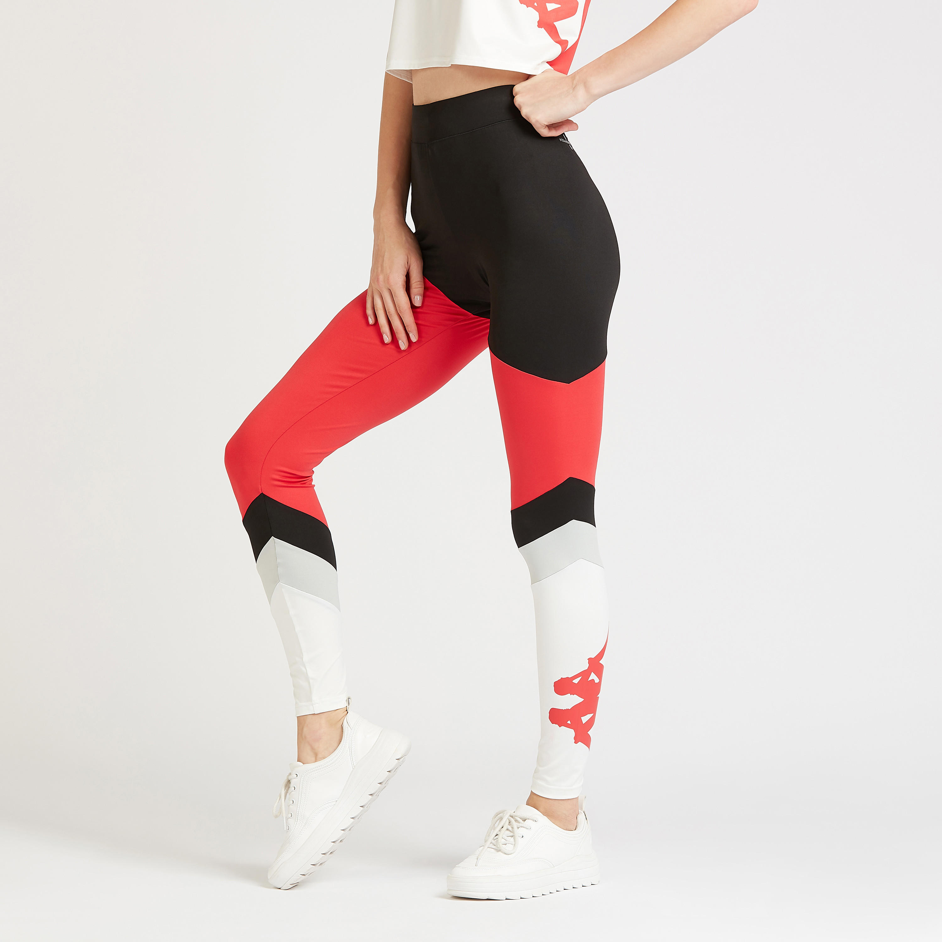 بنطلون ليقنز بقوالب ملونة وخصر مطّاطي من كابا-women-clothing-sportswearandactivewear-bottoms-image-1