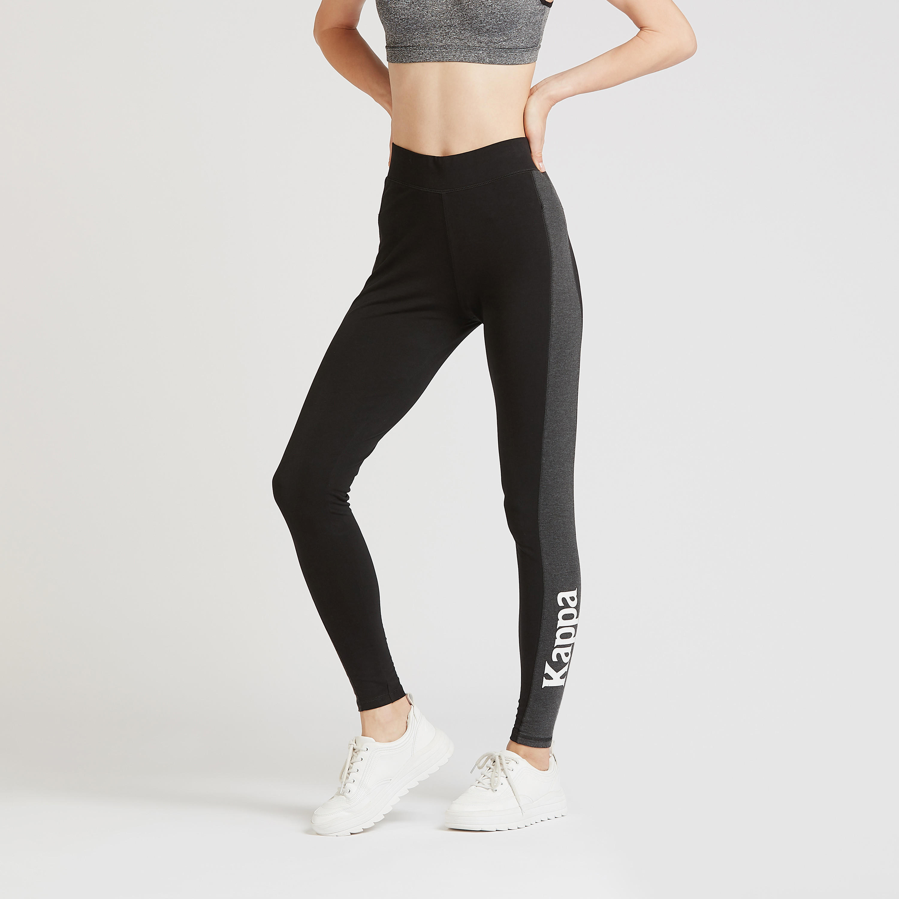 بنطلون ليقنز بقوالب ملونة وخصر مطّاطي من كابا-women-clothing-sportswearandactivewear-bottoms-image-1