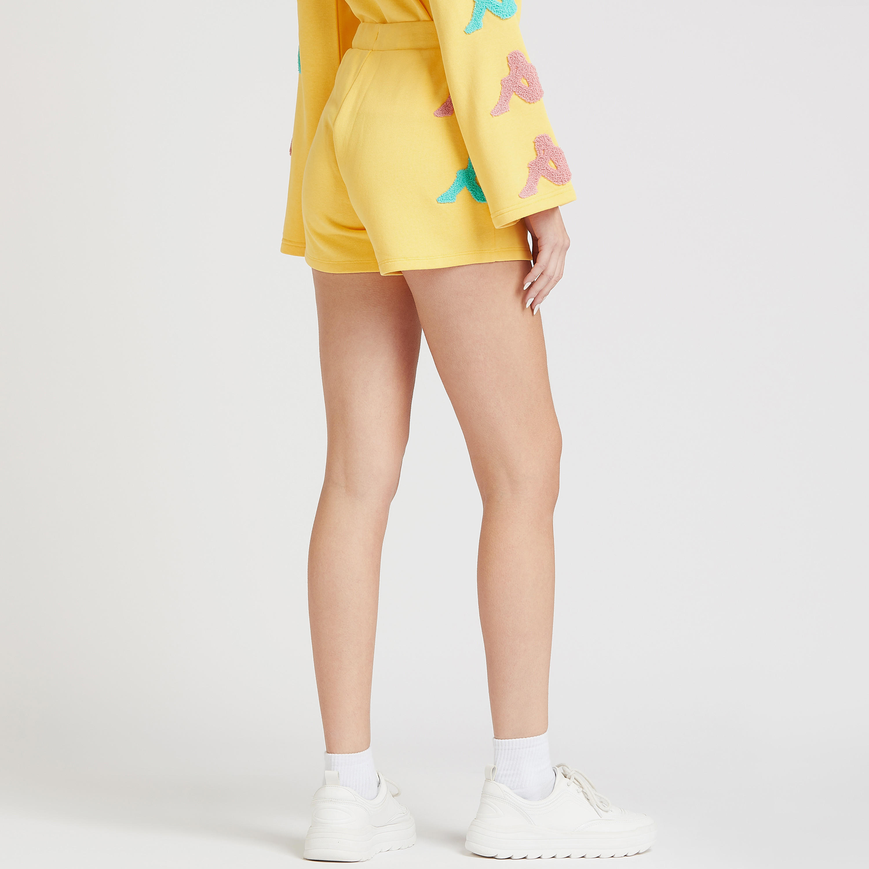 Kappa Embroidered Shorts with Elasticised Waistband and Drawstring-women-clothing-sportswearandactivewear-bottoms-image-4