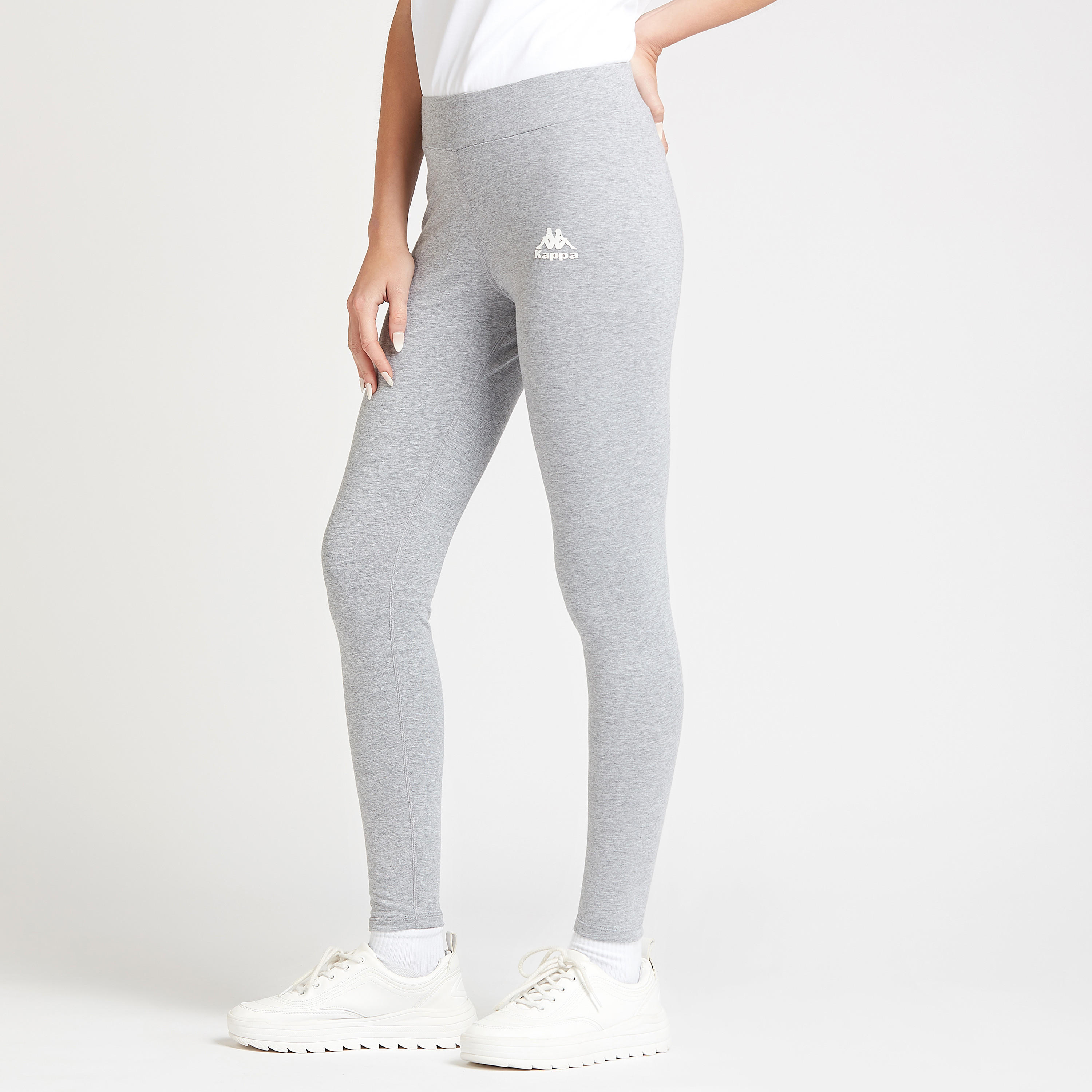 Kappa Full Length Solid Leggings with Elasticised Waistband-women-clothing-bottoms-leggings-image-5