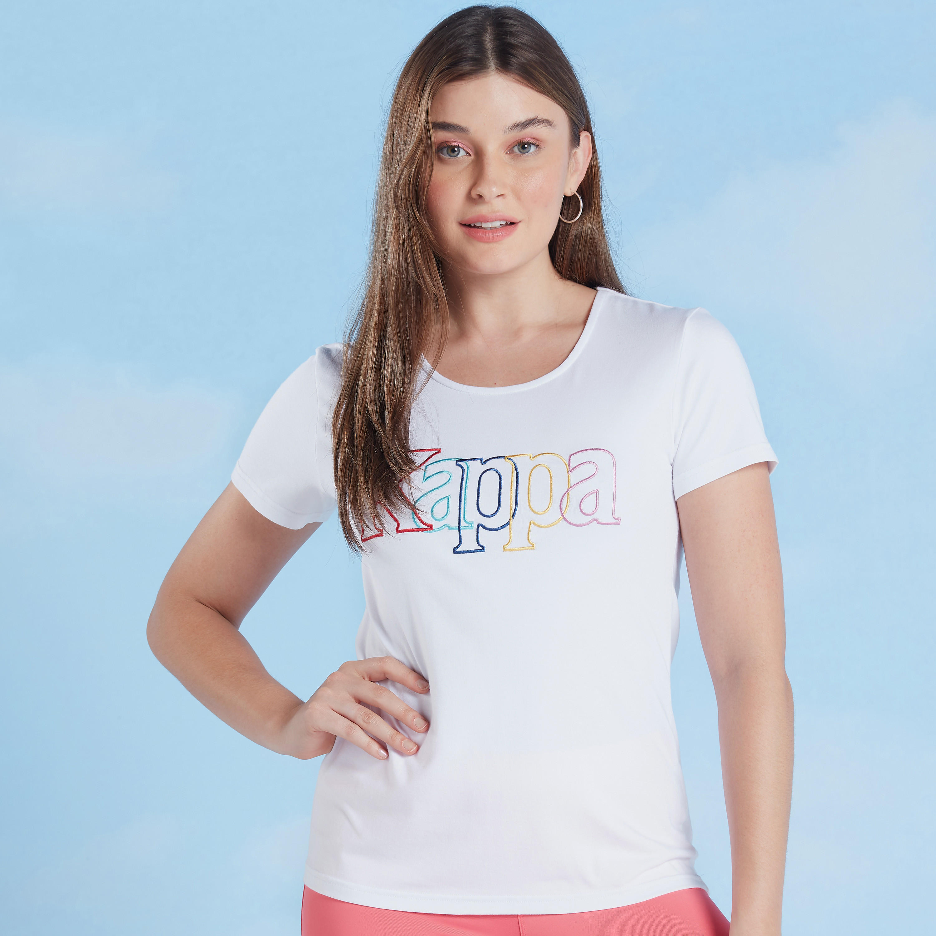تيشيرت بياقة مستديرة وأكمام قصيرة وطبعات من كابا-women-clothing-sportswearandactivewear-tshirtsandvests-image-1