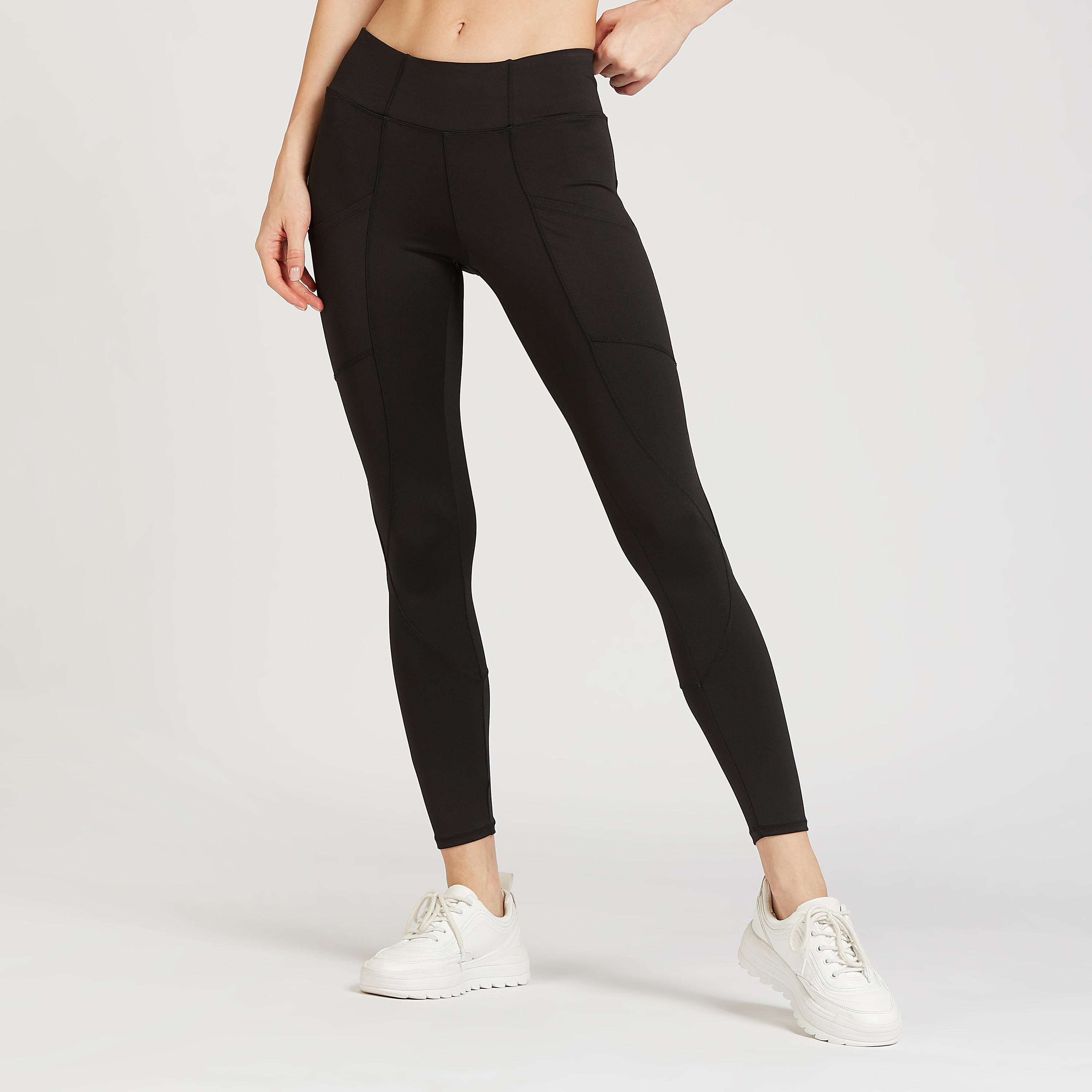 بنطلون ليقنز سادة بخصر مطّاطي من كابا-women-clothing-bottoms-leggings-image-1