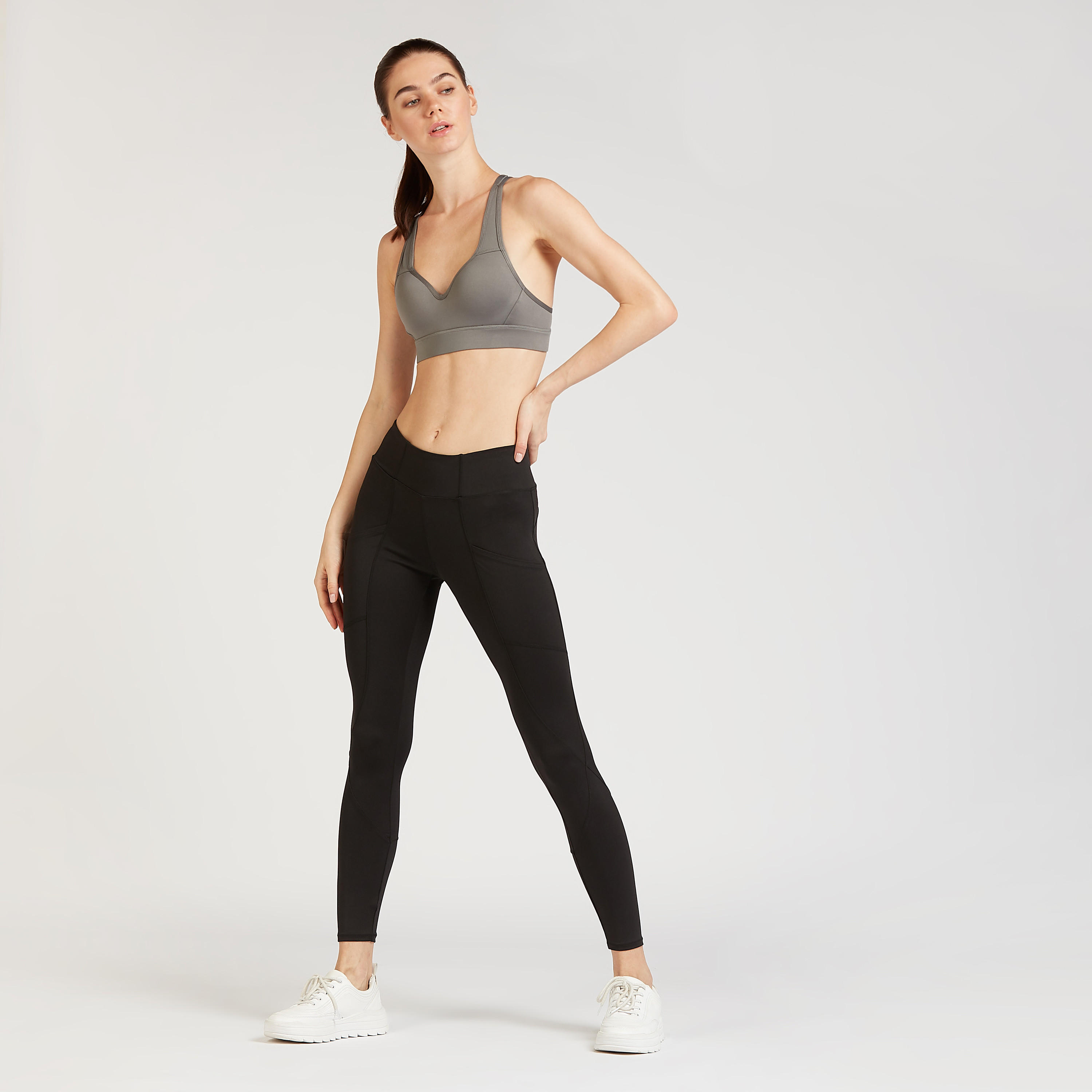 بنطلون ليقنز سادة بخصر مطّاطي من كابا-women-clothing-bottoms-leggings-image-2