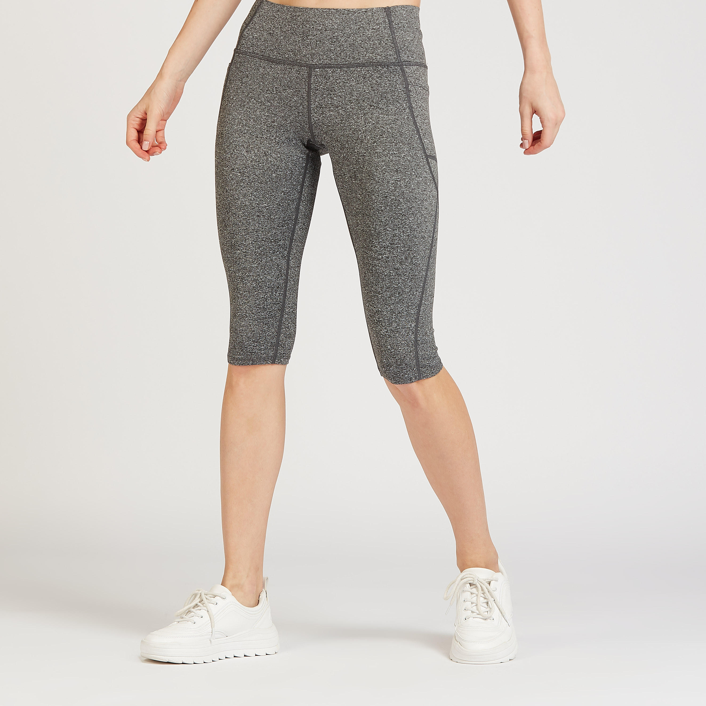 بنطلون ليقنز 3/4 سادة بخصر مطّاطي وجيوب من كابا-women-clothing-bottoms-leggings-image-1