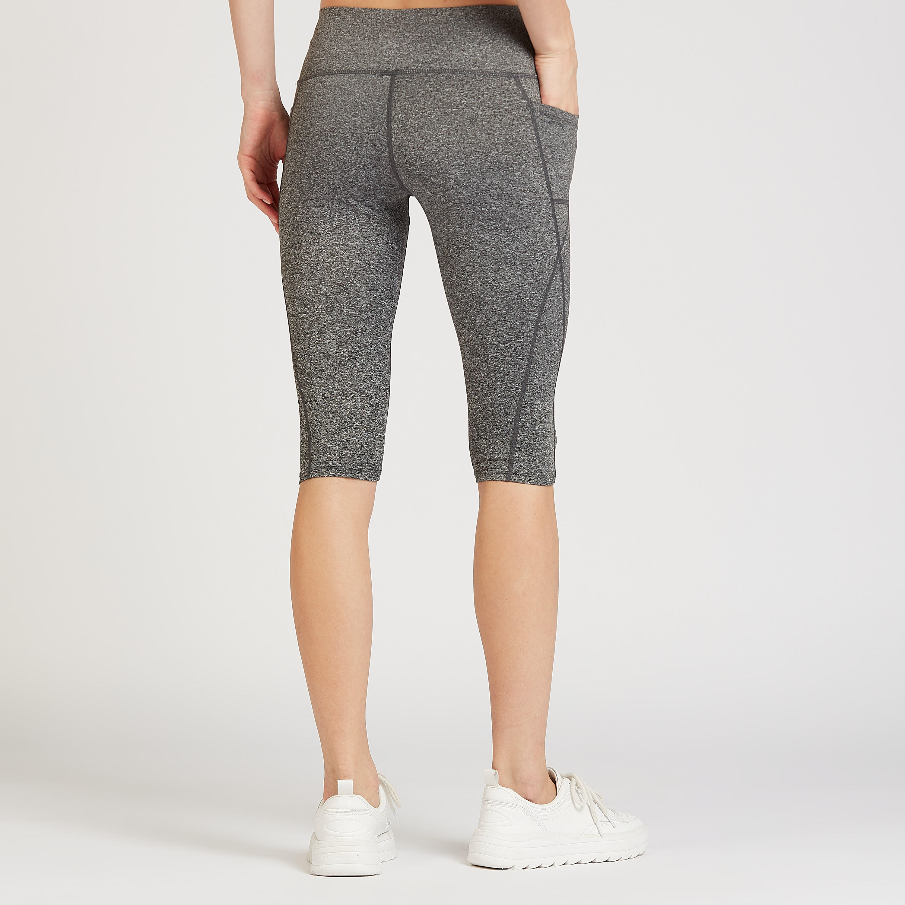 بنطلون ليقنز 3/4 سادة بخصر مطّاطي وجيوب من كابا-women-clothing-bottoms-leggings-image-4