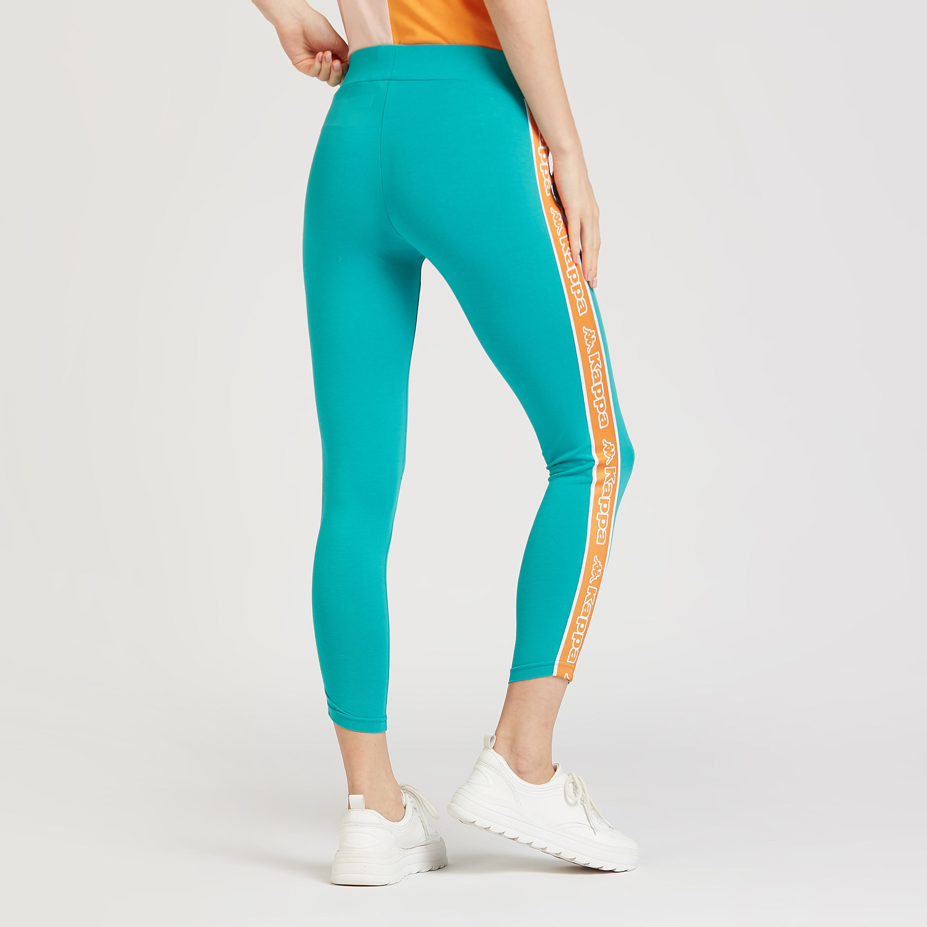 بنطلون ليقنز سادة بخصر مطّاطي وتفاصيل شريطة-women-clothing-sportswearandactivewear-bottoms-image-4