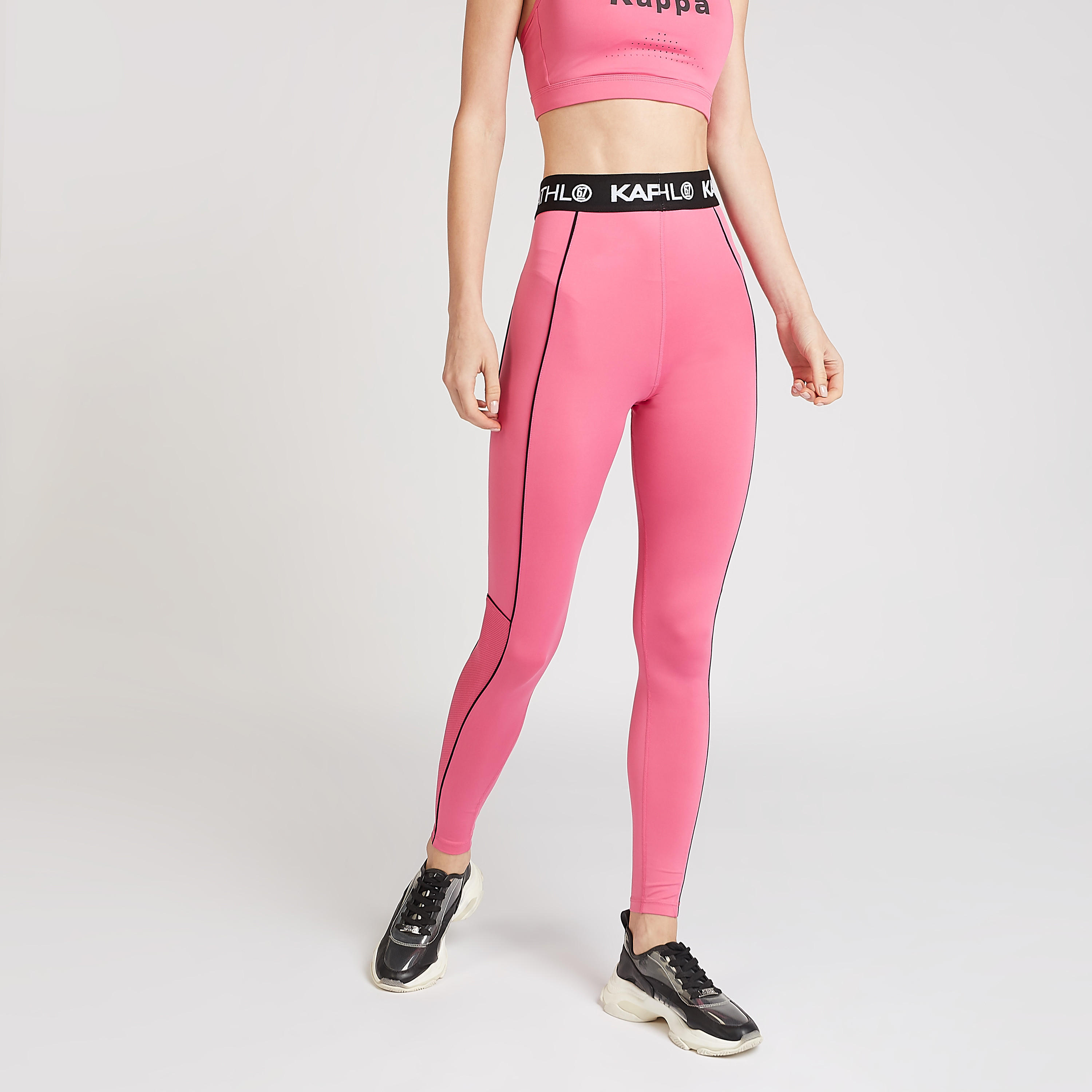 بنطلون ليقنز مستدام قوالب ملوّنة بخصر مطّاطي من كابا-women-clothing-sportswearandactivewear-bottoms-image-1