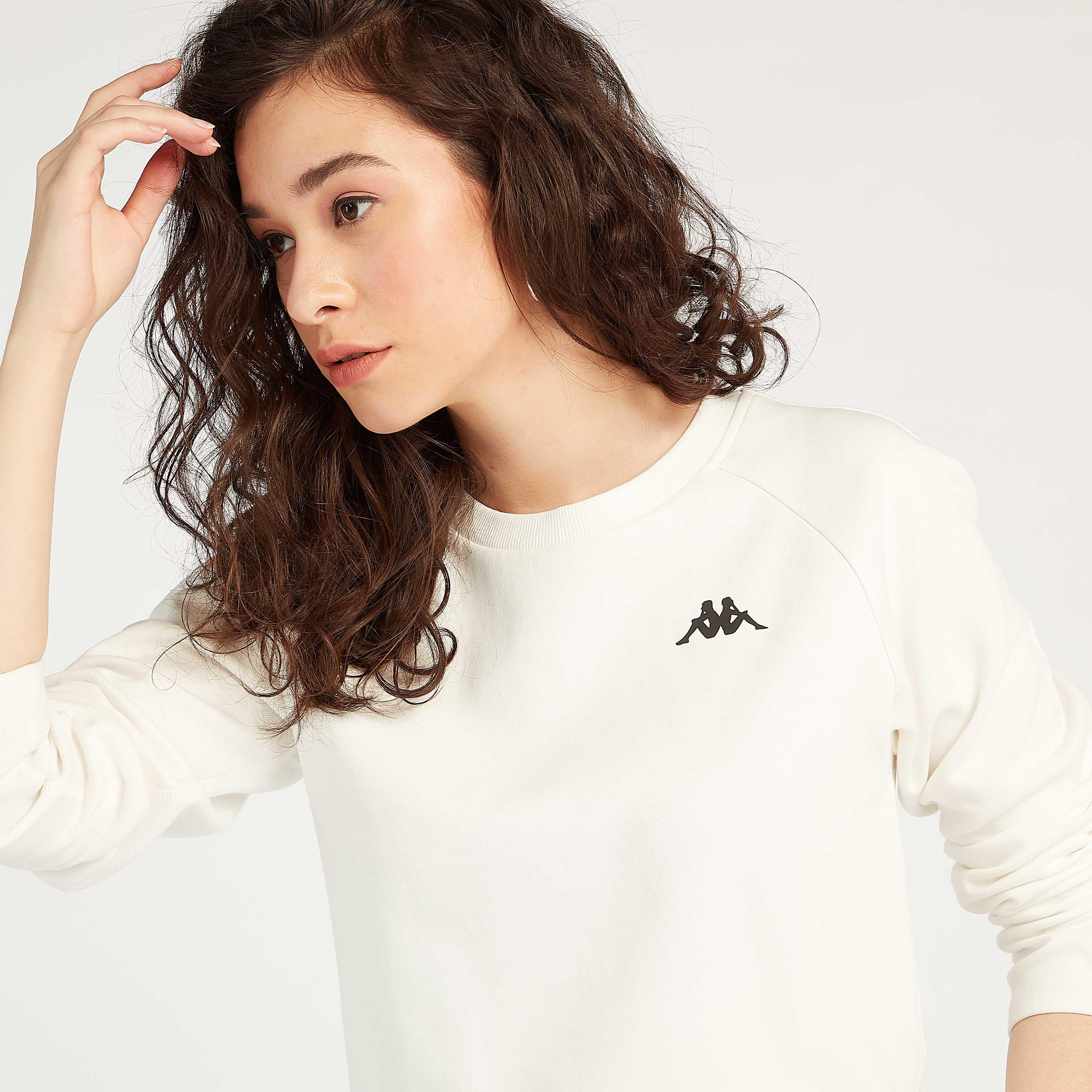 Sustainable Kappa Solid Sweatshirt with Long Sleeves-women-clothing-sportswearandactivewear-hoodiesandsweatshirts-image-3